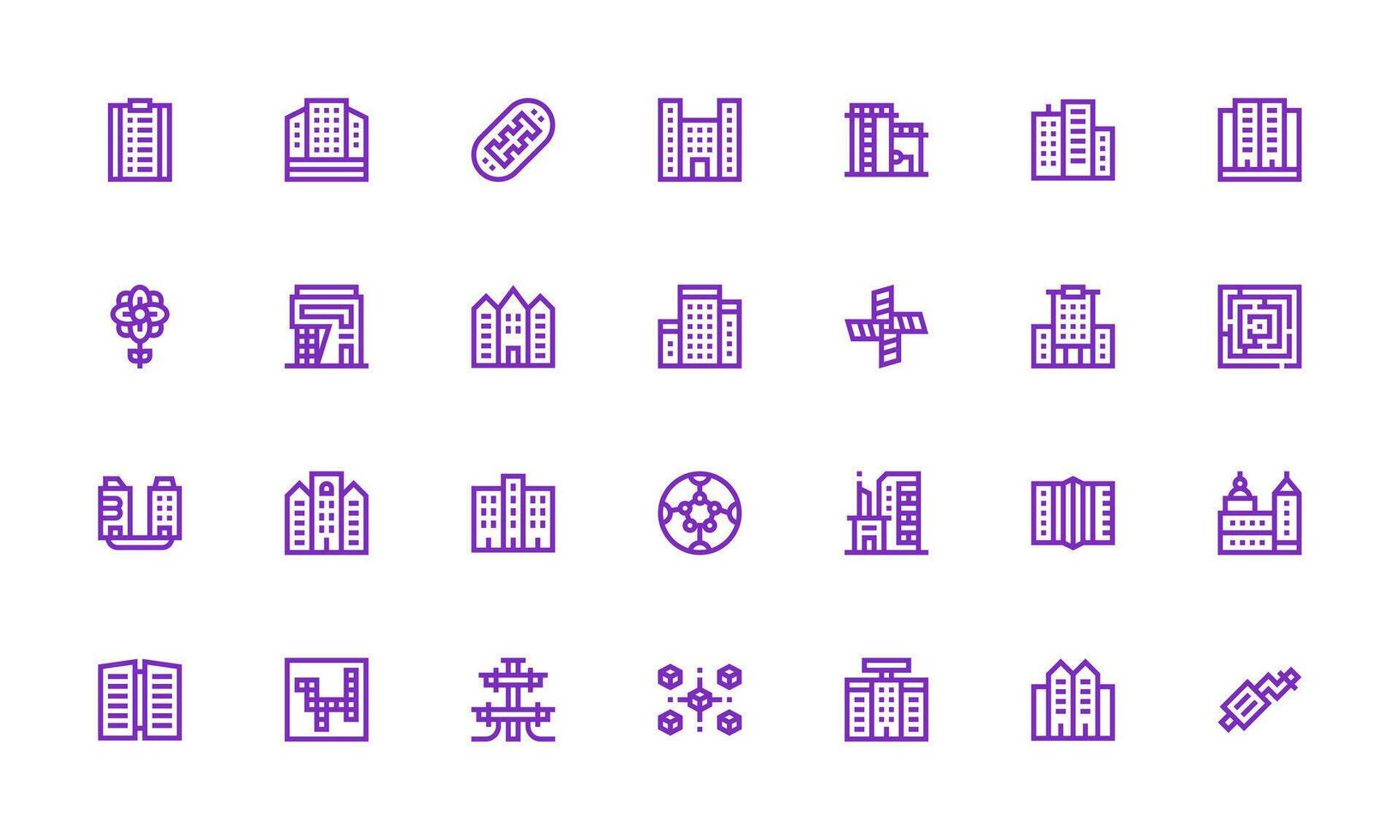 Complex featuring 28 Icons in Bold Line Design Clear and Concise Icon Set Collection vector