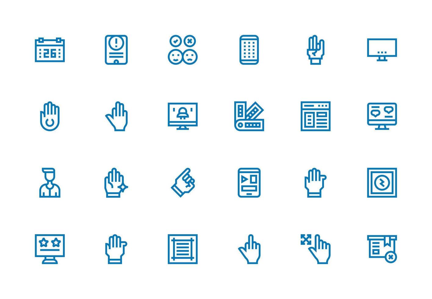 24 Thick Line Line Style Icons from Ux Collection Simple Icons for Interface and Wireframes vector