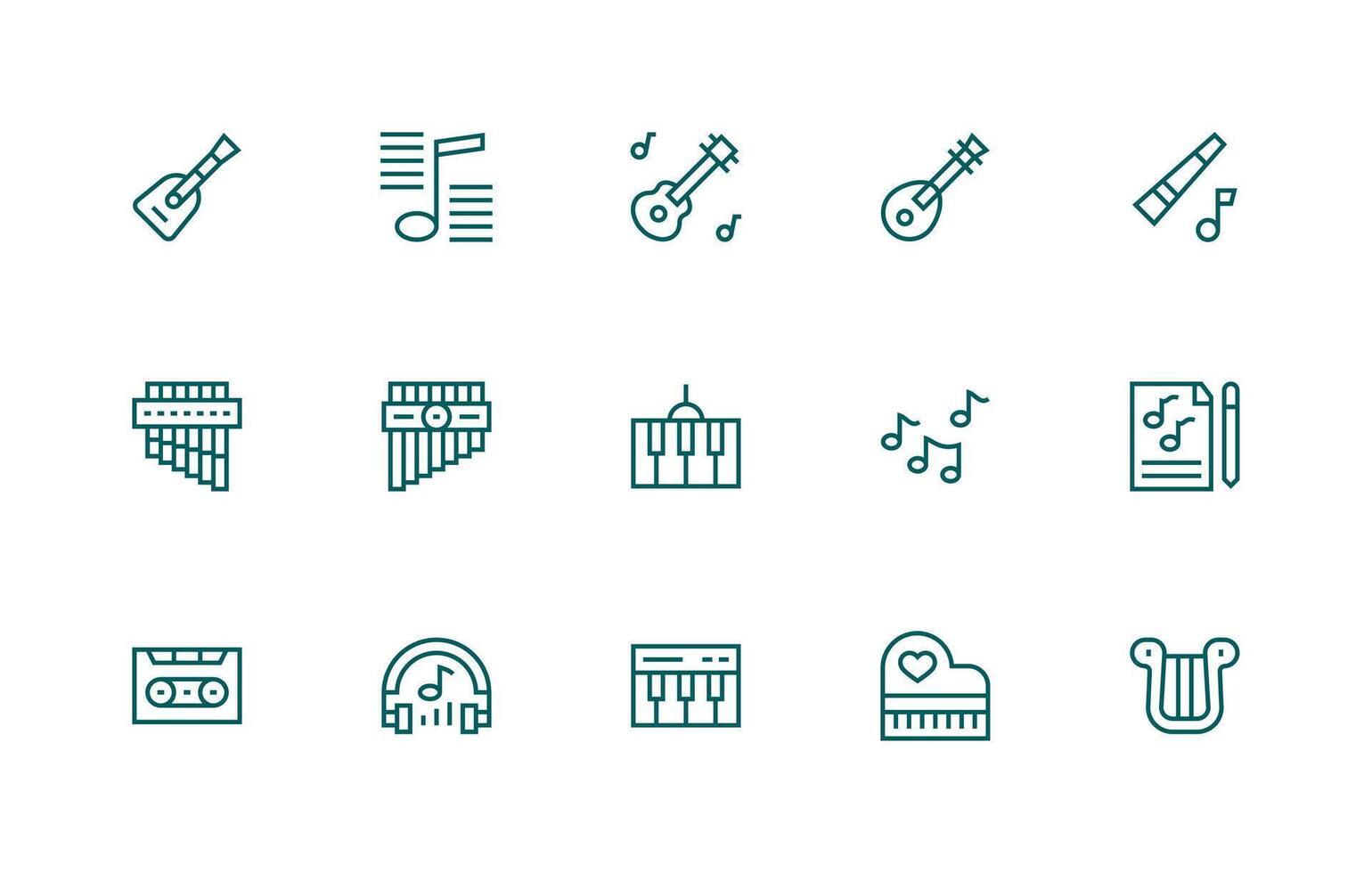 Tune featuring 15 Icons in Regular Line Design Modern Line and Glyph Icon Series vector