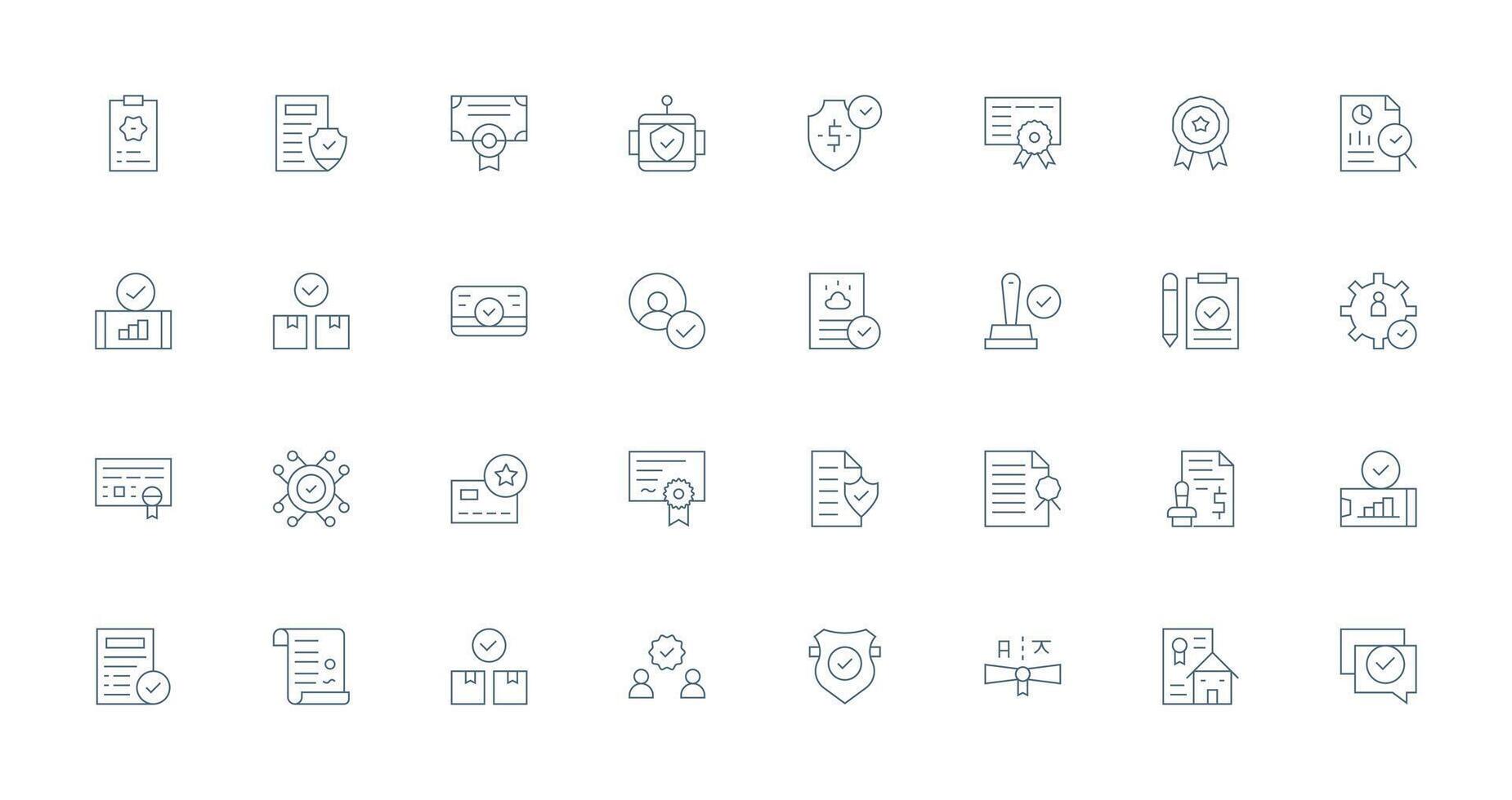 32 Validated Icons in Thin Line Aesthetic Clean Set for Layout Prototypes vector