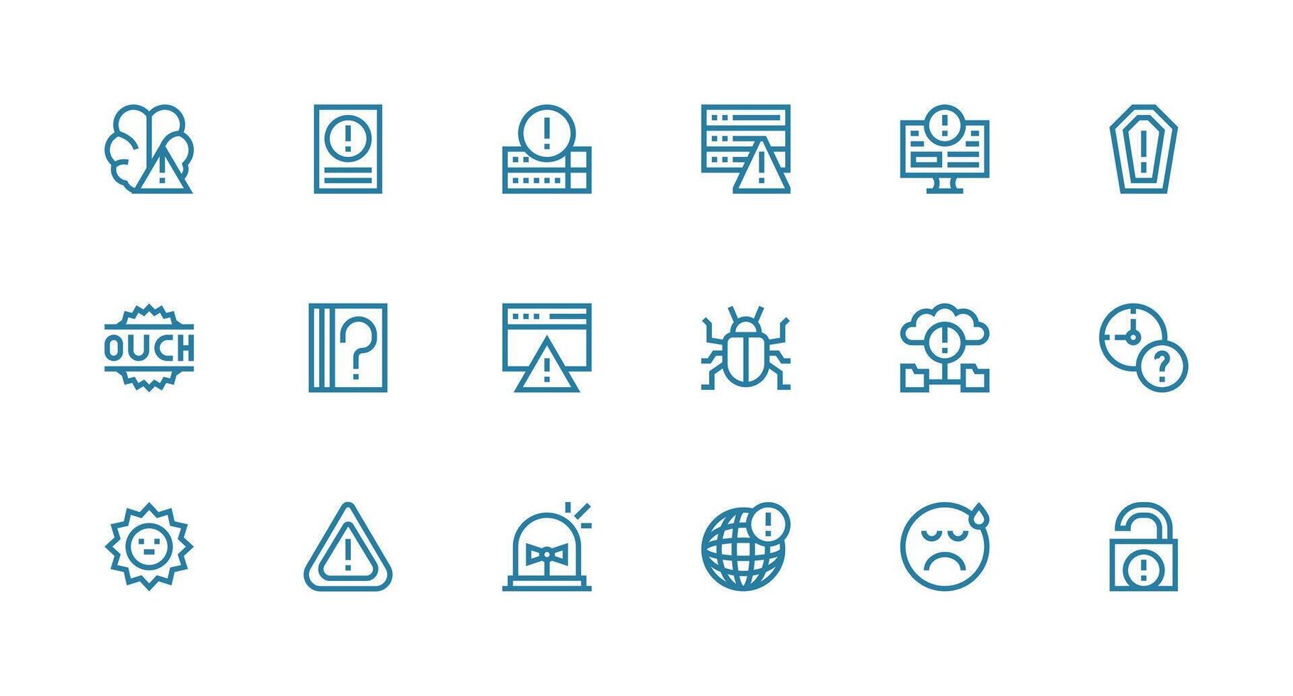 Issue Set with 18 Strong Stroke Line Icons Neat Icon Set vector