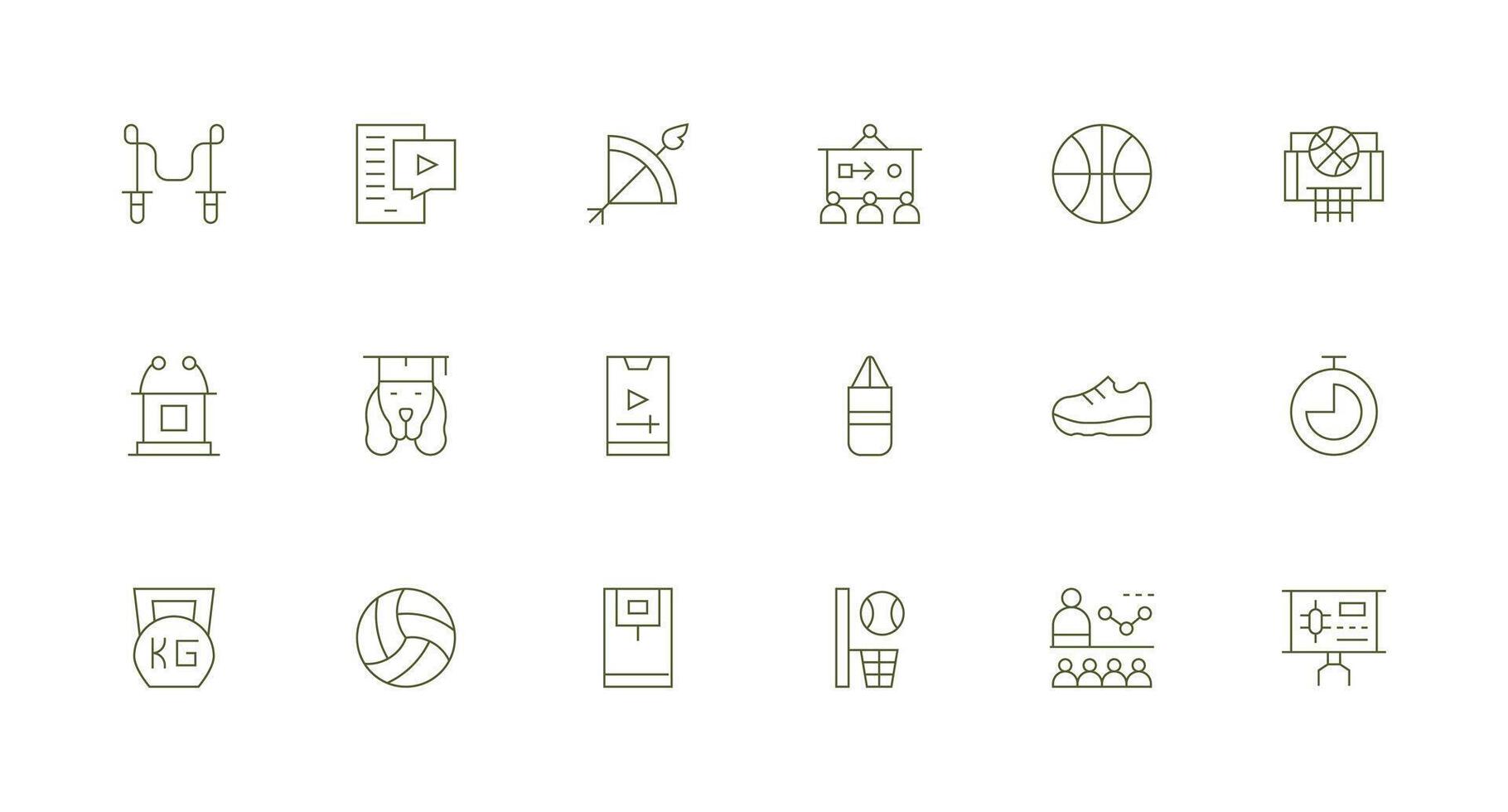 mínimo línea estilo formación íconos con 18 vectores limpiar conjunto para diseño prototipos