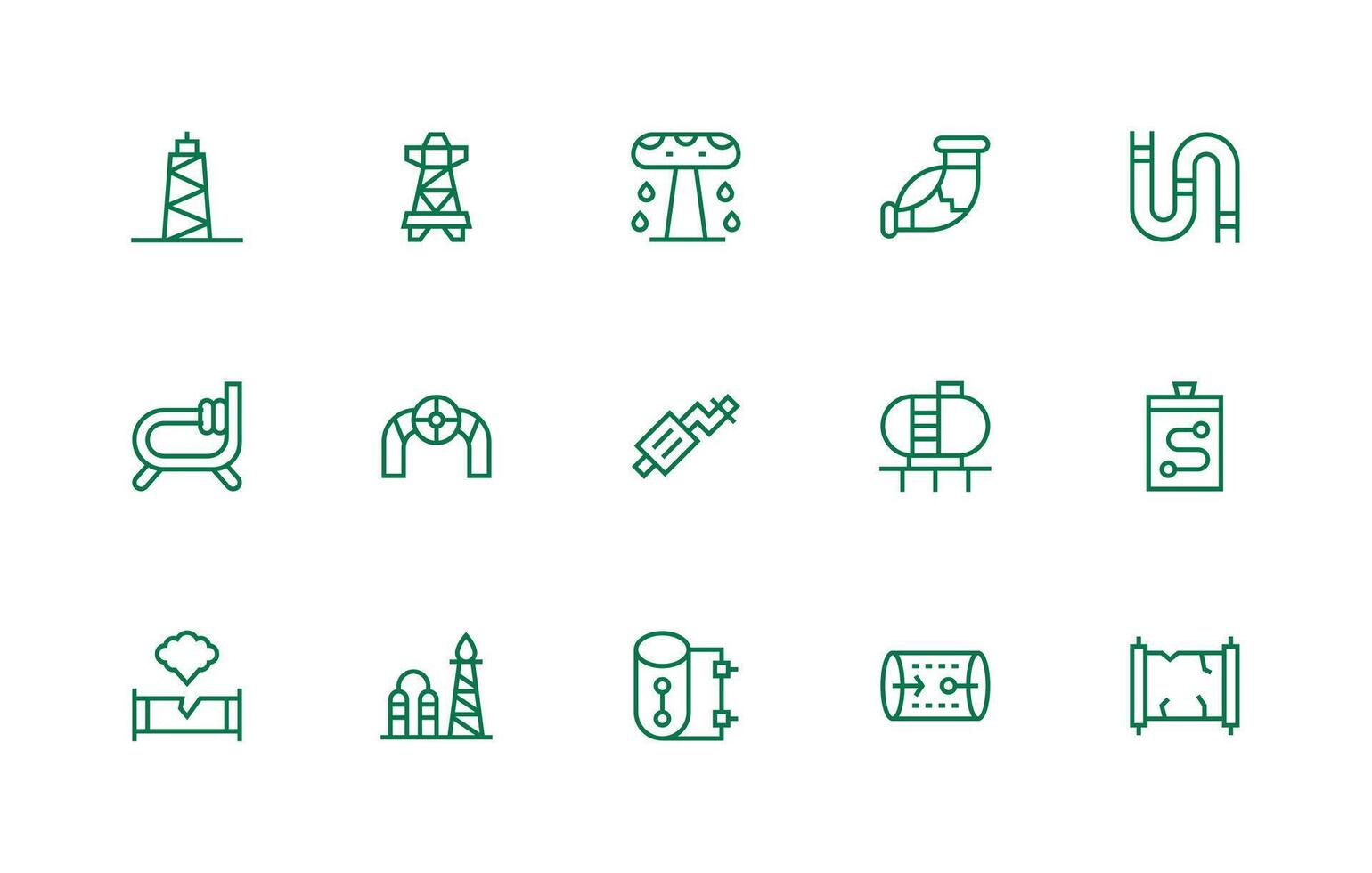 Regular Line Style Pipeline Icons with 15 Vectors Dashboard Icon Series