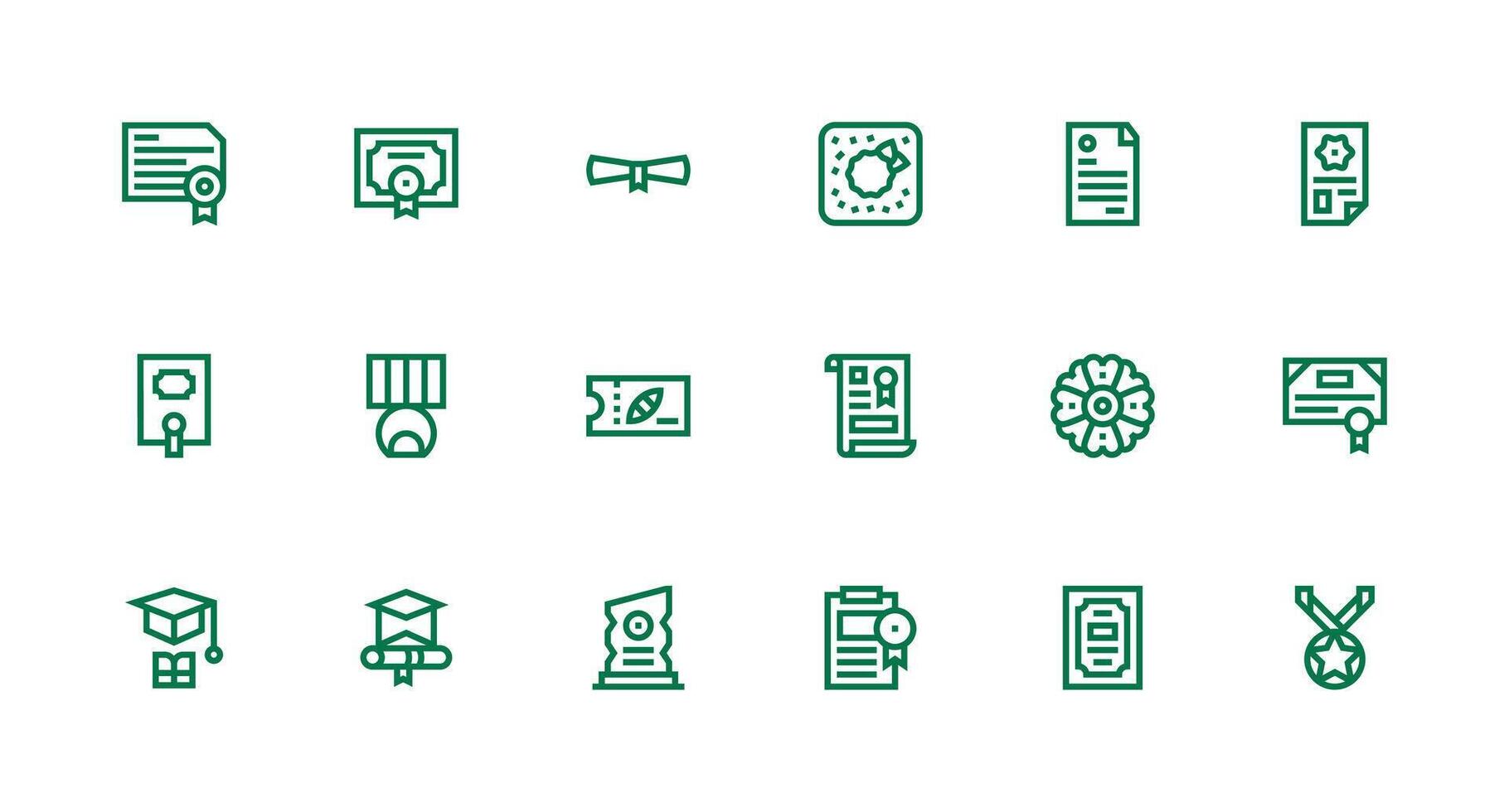 Strong Stroke Line Icons from Certificate Set with 18 Vectors Design Ready Icon Set for Teams