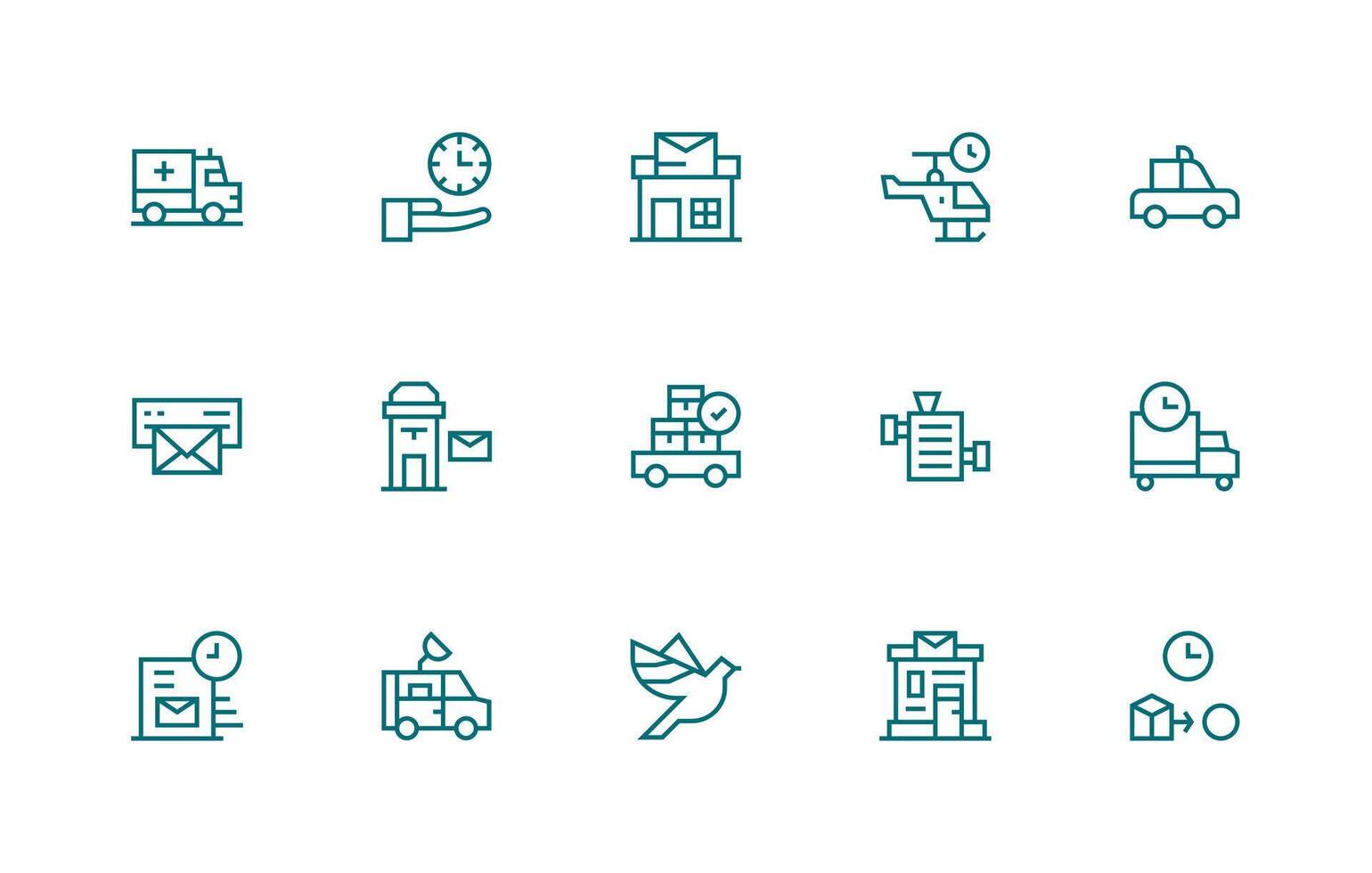 15 Regular Line Icons for Dispatch Graphics Quick Access Icons for UI Development vector