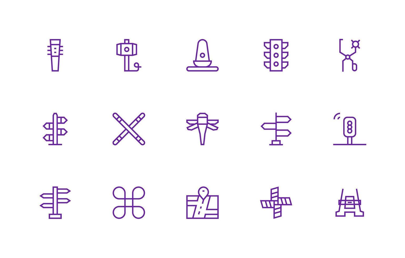 15 Regular Line Icons for Intersection Graphics Multi-Purpose Icon Pack for Templates vector