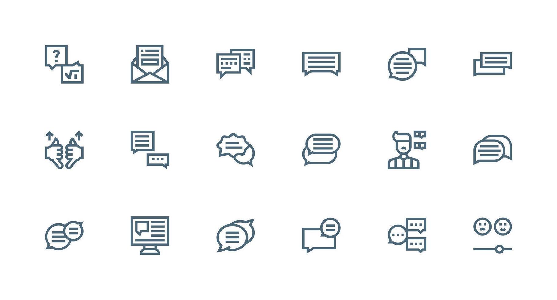 Feedback Form Design Icons featuring 18 in Strong Stroke Line Style Core Icon Collection for Daily Tasks vector
