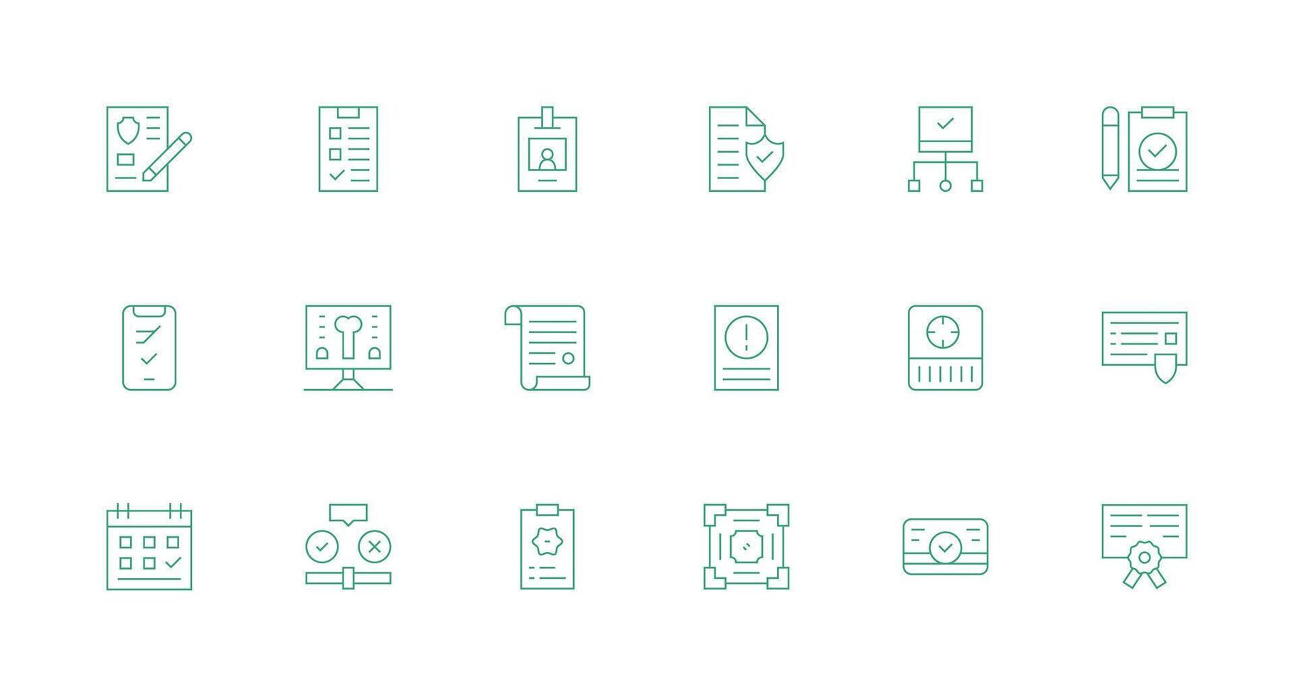 Minimal Line Style Verification Icons with 18 Vectors Organized Icon Pack for Quick Access