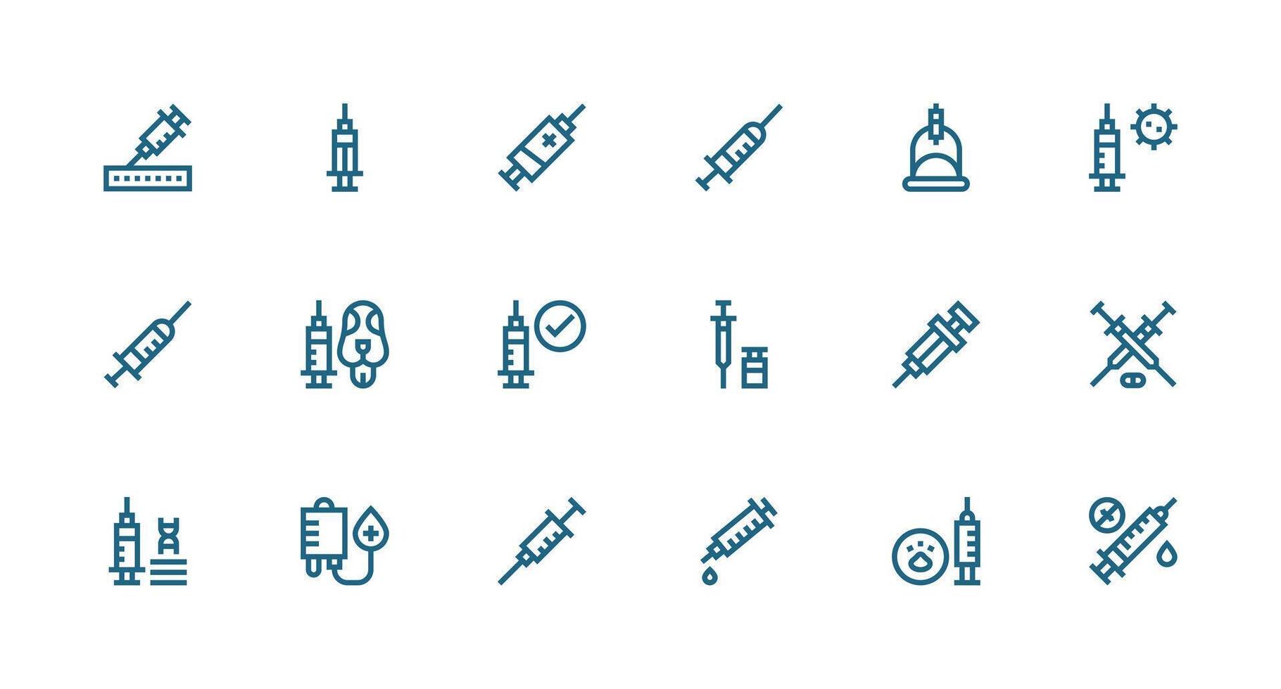 Vaccination featuring 18 Icons in Strong Stroke Line Design Icons Built for Visual Consistency Pack vector