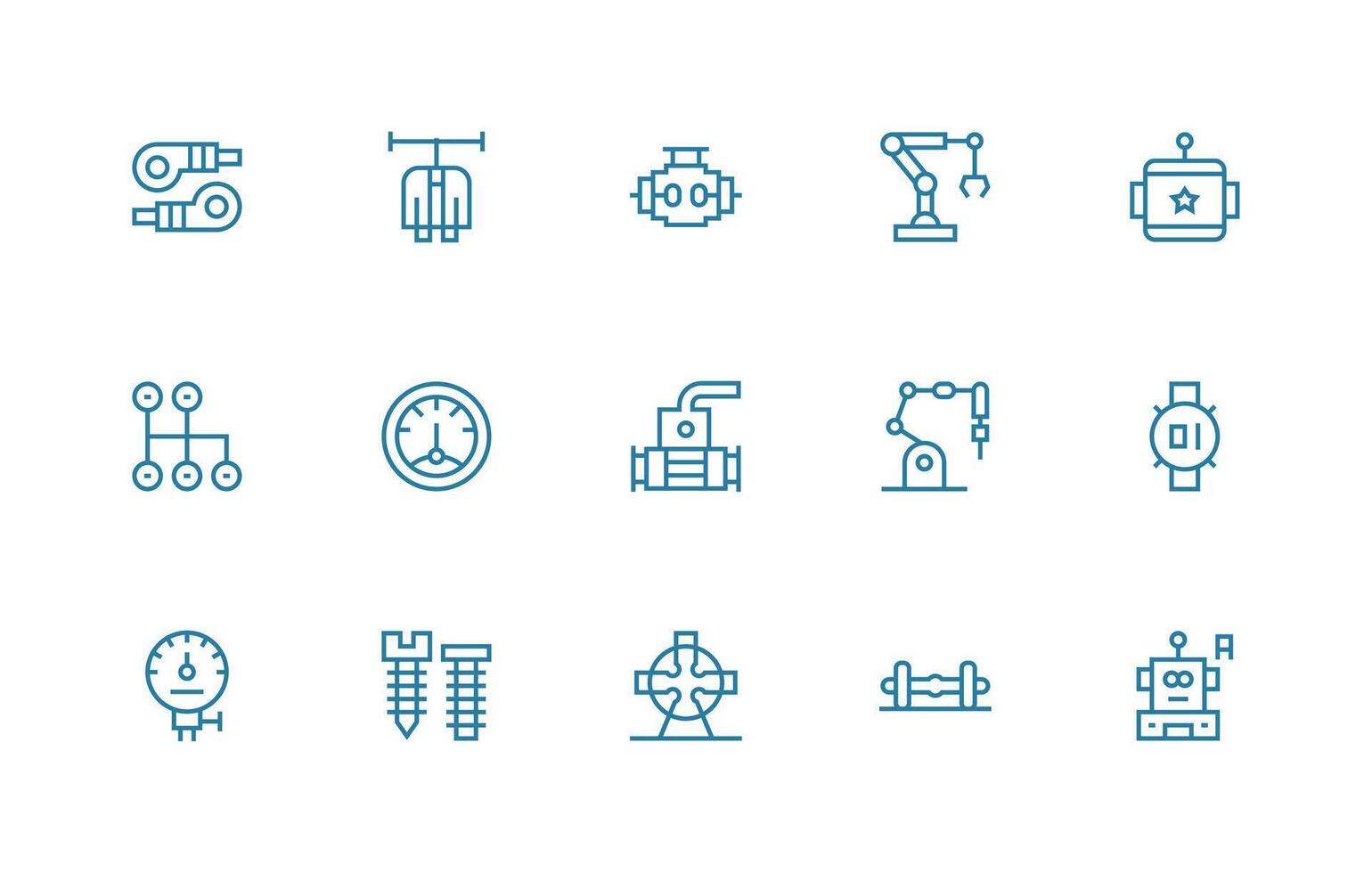 15 Regular Line Style Icons from Mechanical Collection Multi-Purpose Icon Pack for Templates vector