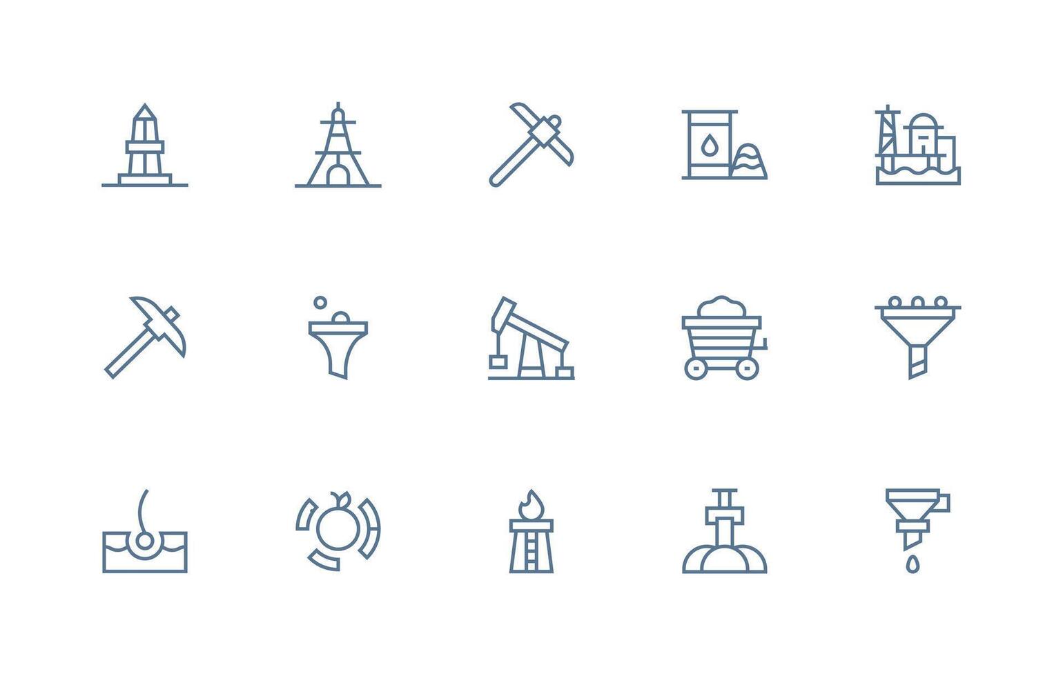 15 Regular Line Vectors for Extraction Theme Simple Icons for Interface and Wireframes