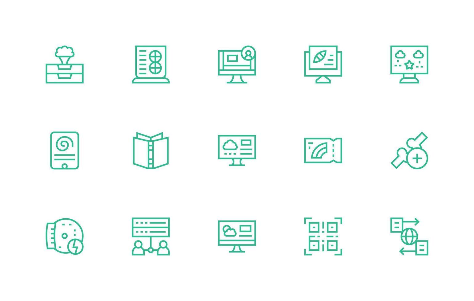 15 Regular Line Style Icons from Information Technology Collection Professional Icon Pack for Development Work vector