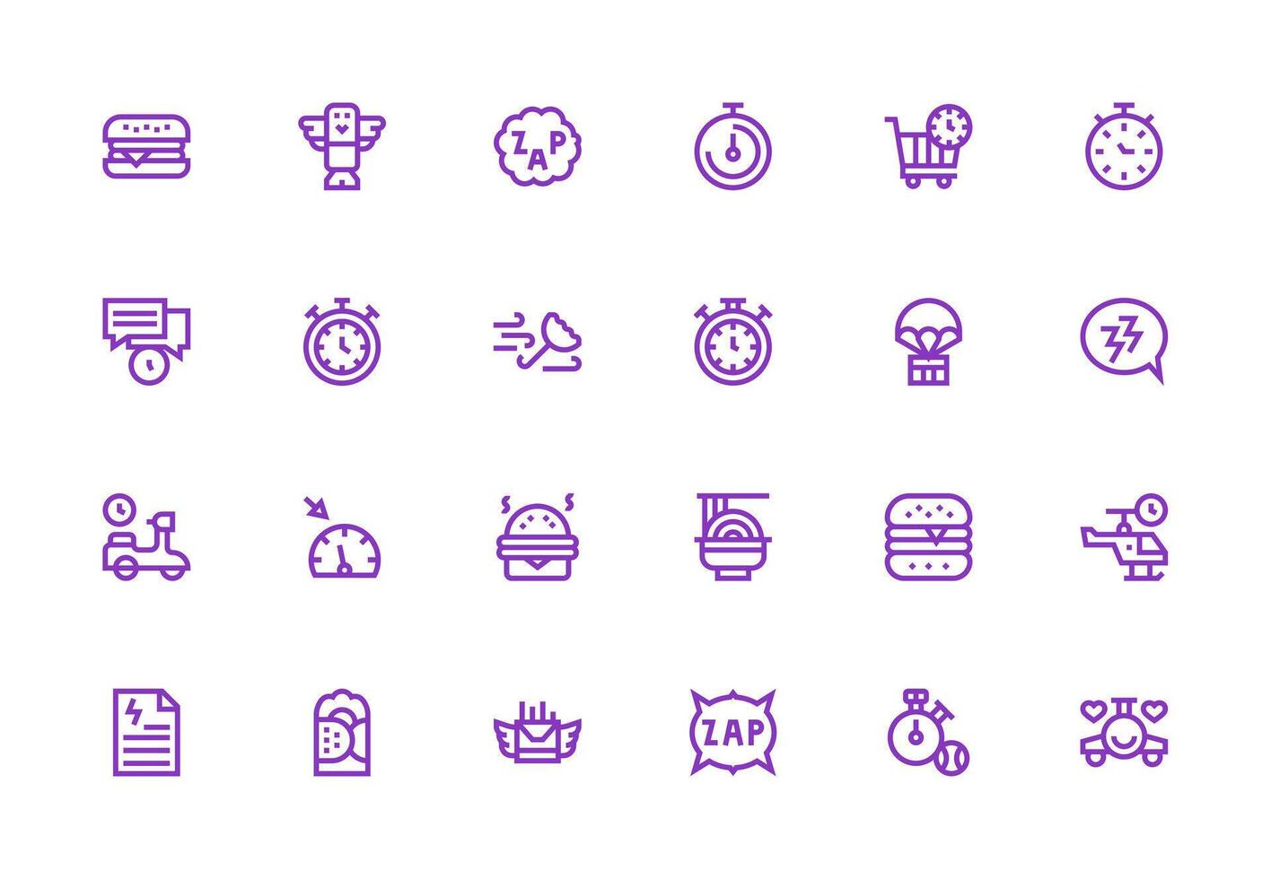 Quick Set with 24 Thick Line Line Icons Customizable Icon Series for Mobile Screens vector