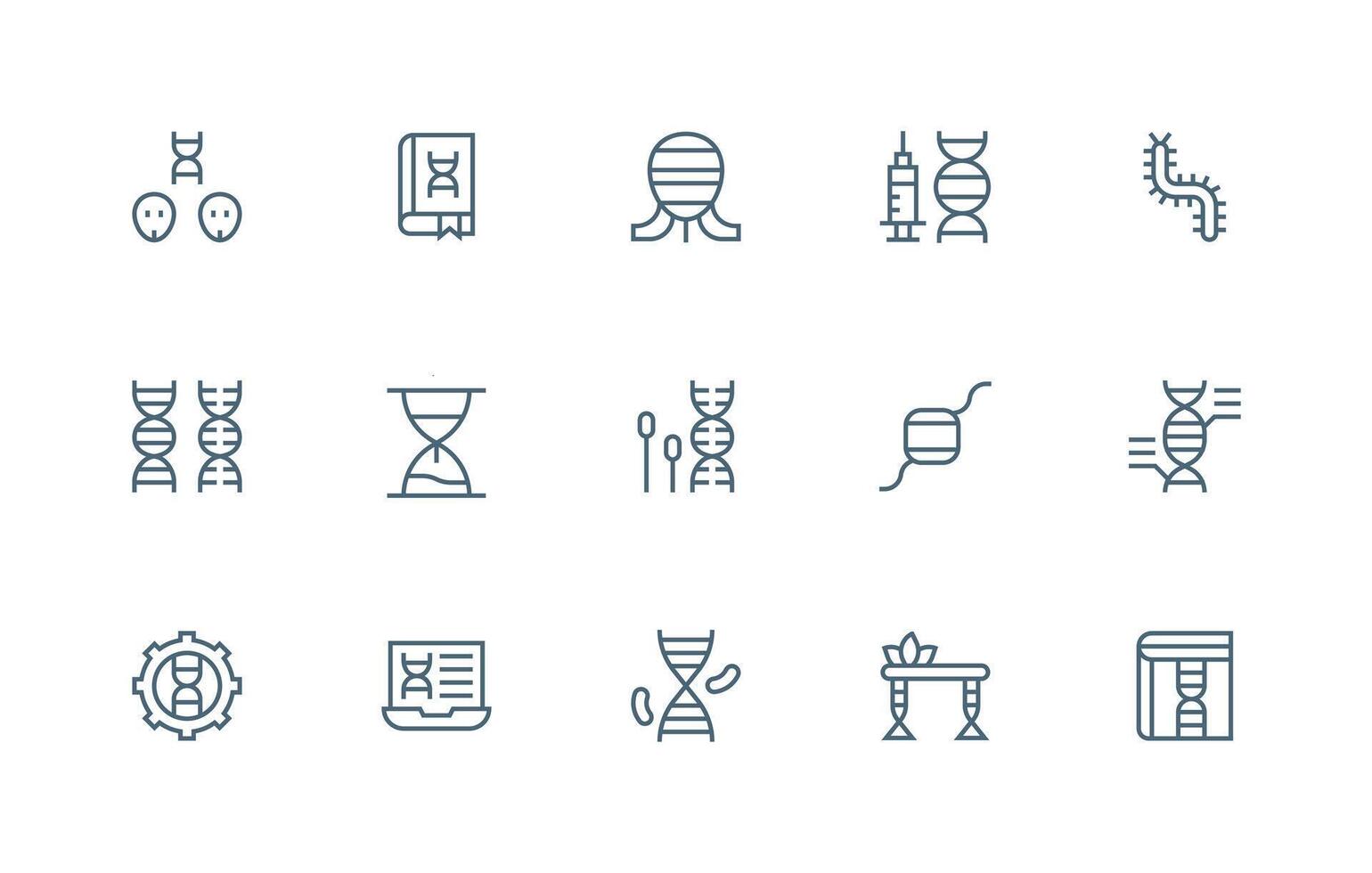 15 Regular Line Icons for Genetic Graphics Core Icon Collection for Daily Tasks vector