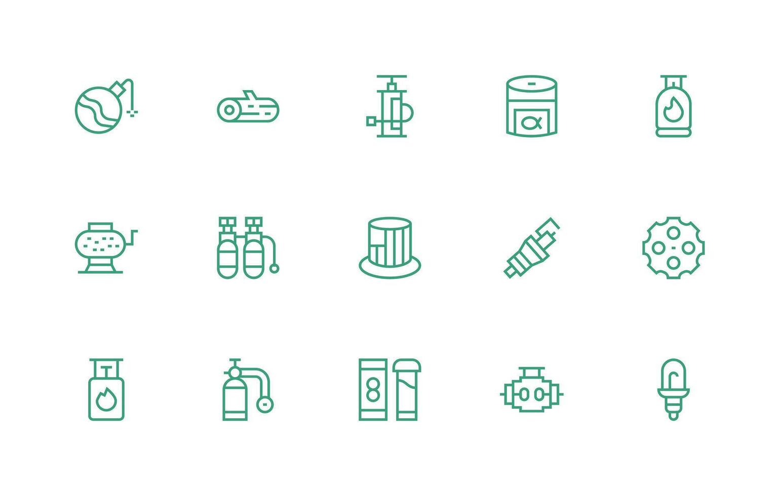 15 Icons for Cylinder in Regular Line Format User Interface Icons for Digital Products vector