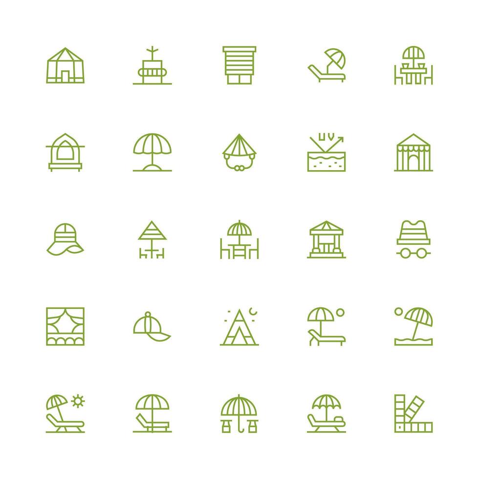 25 Medium Stroke Outline Style Icons from Shade Collection Icon Set for Projects vector