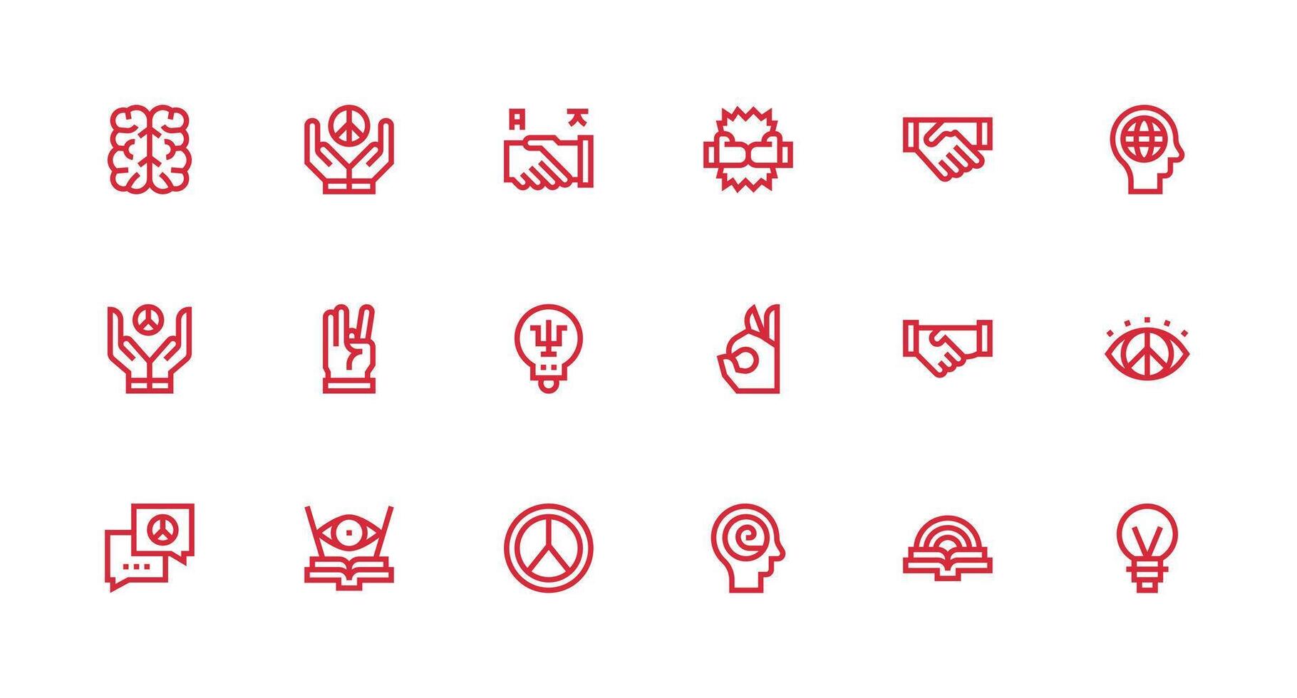 Understanding Icon Collection with 18 Strong Stroke Line Designs Responsive Icon Set for Flexible Layouts vector
