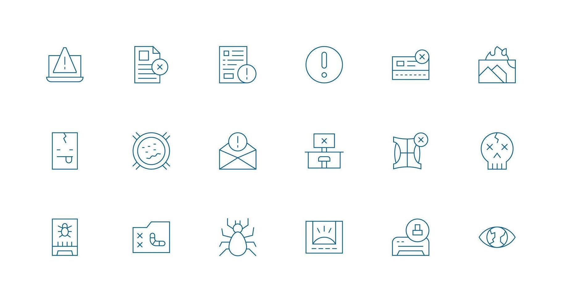 Error Message including 18 Minimal Line Illustrations Icons Built for Visual Consistency Pack vector