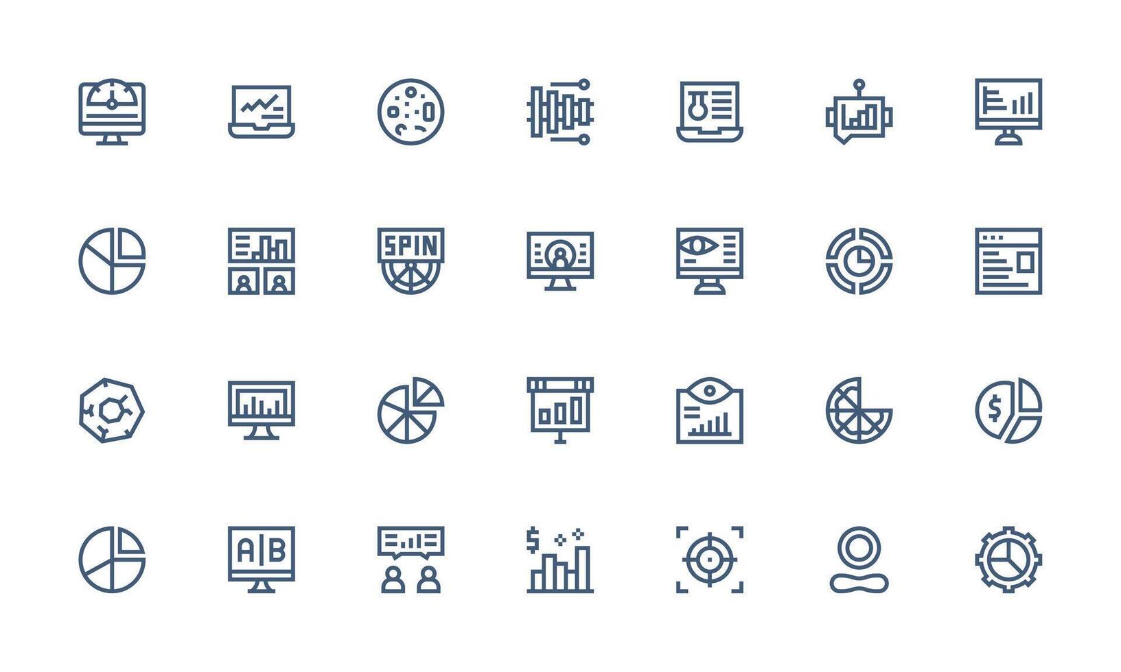 28 Bold Line Icons for Data Visualization Graphics Design Icon Pack vector