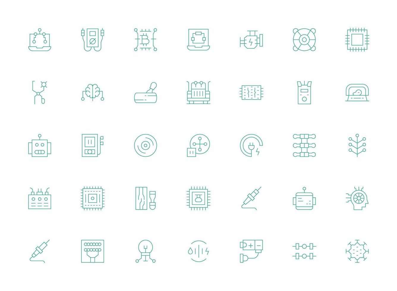35 Light Line Designs for Circuit Icons Scalable Icons for Cross-Platform Interfaces vector