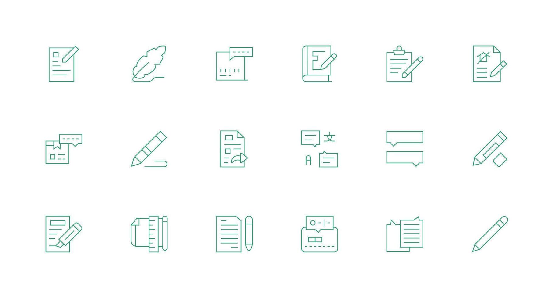 Annotation featuring 18 Icons in Minimal Line Design Neat Icon Set vector