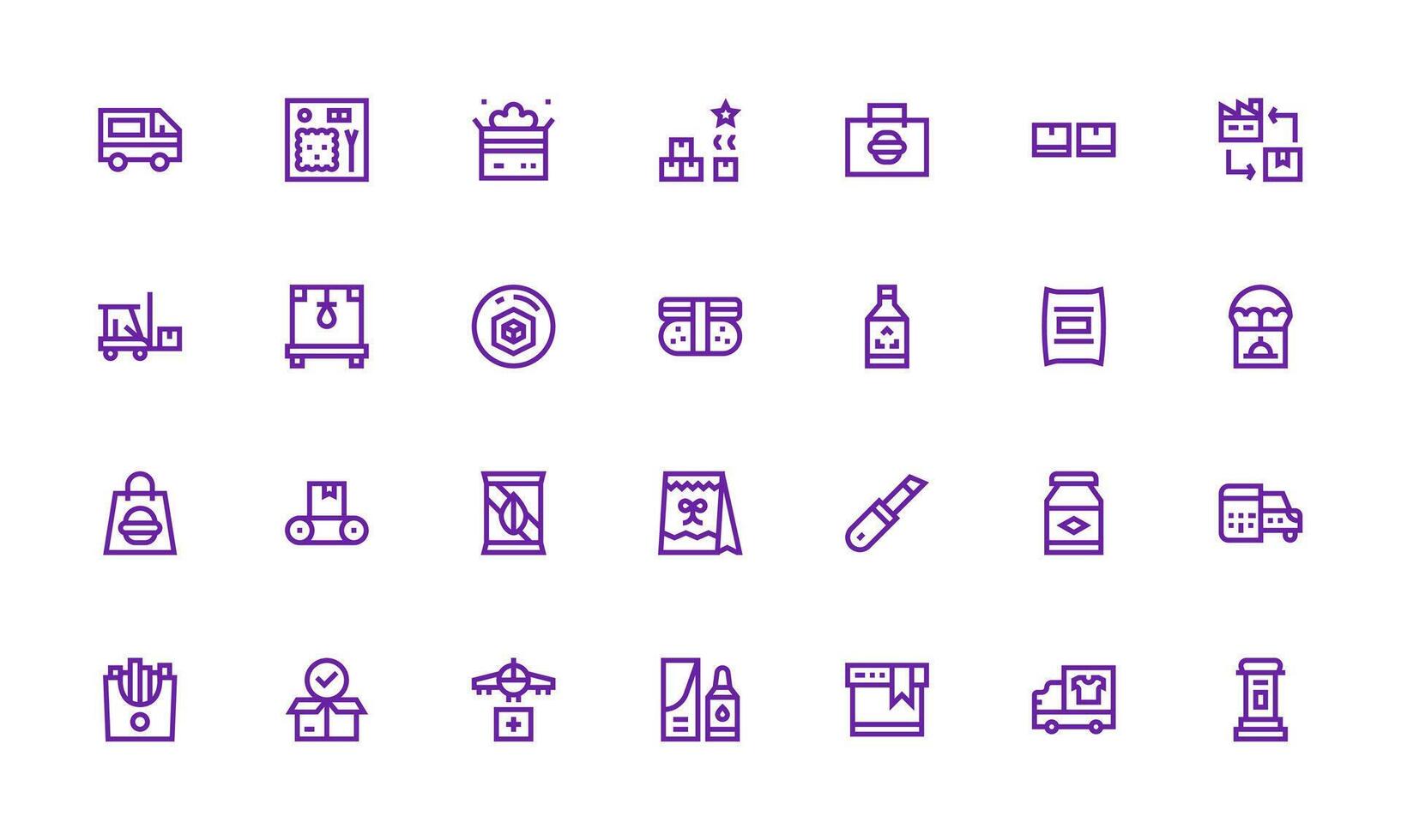 28 Icons for Package in Bold Line Format Customizable Icon Series for Mobile Screens vector
