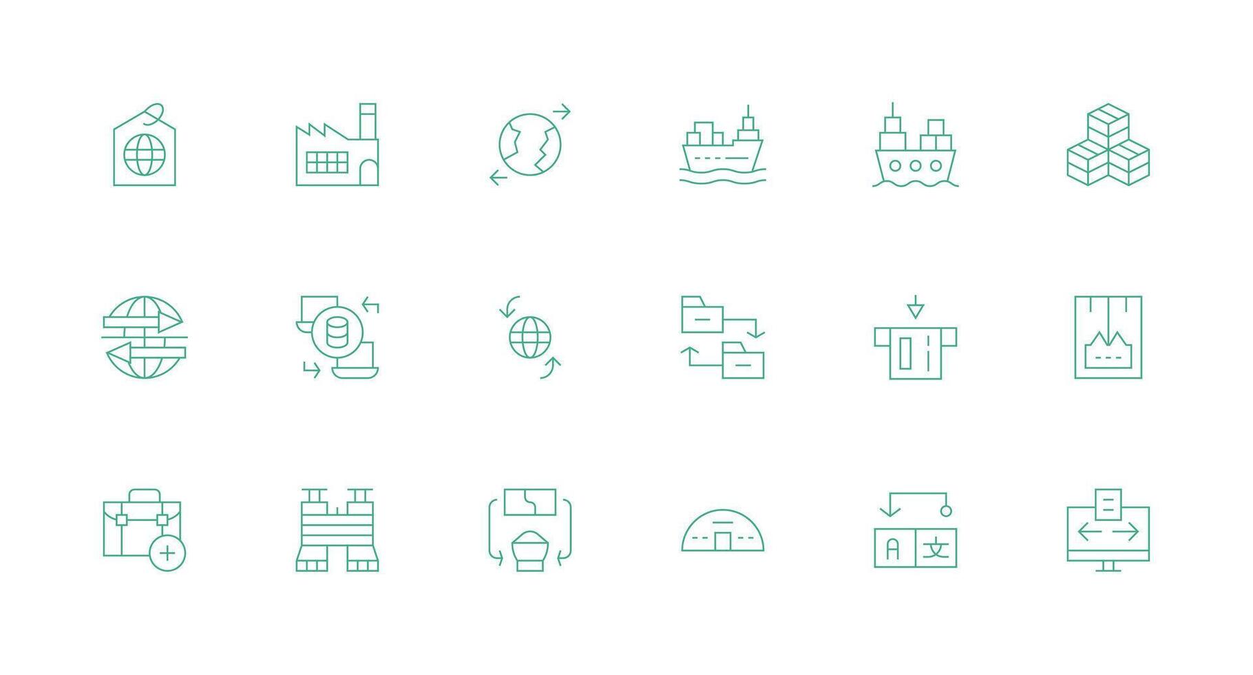 18 Minimal Line Vectors for Import Theme Responsive Icon Set for Flexible Layouts