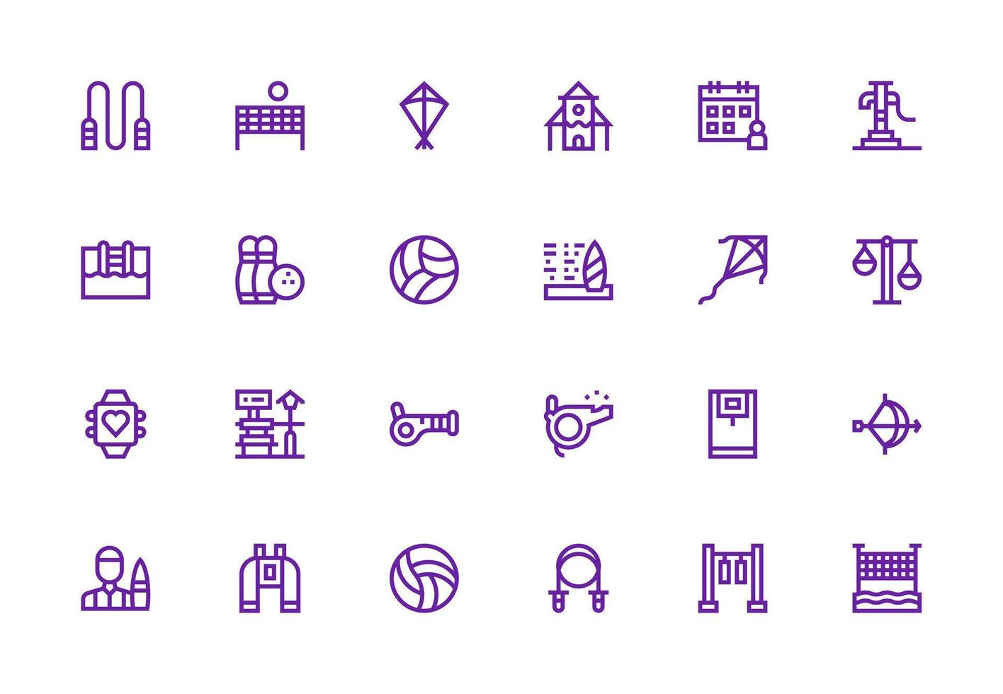 Thick Line Line Icons from Activity Set with 24 Vectors Responsive Icon Set for Flexible Layouts