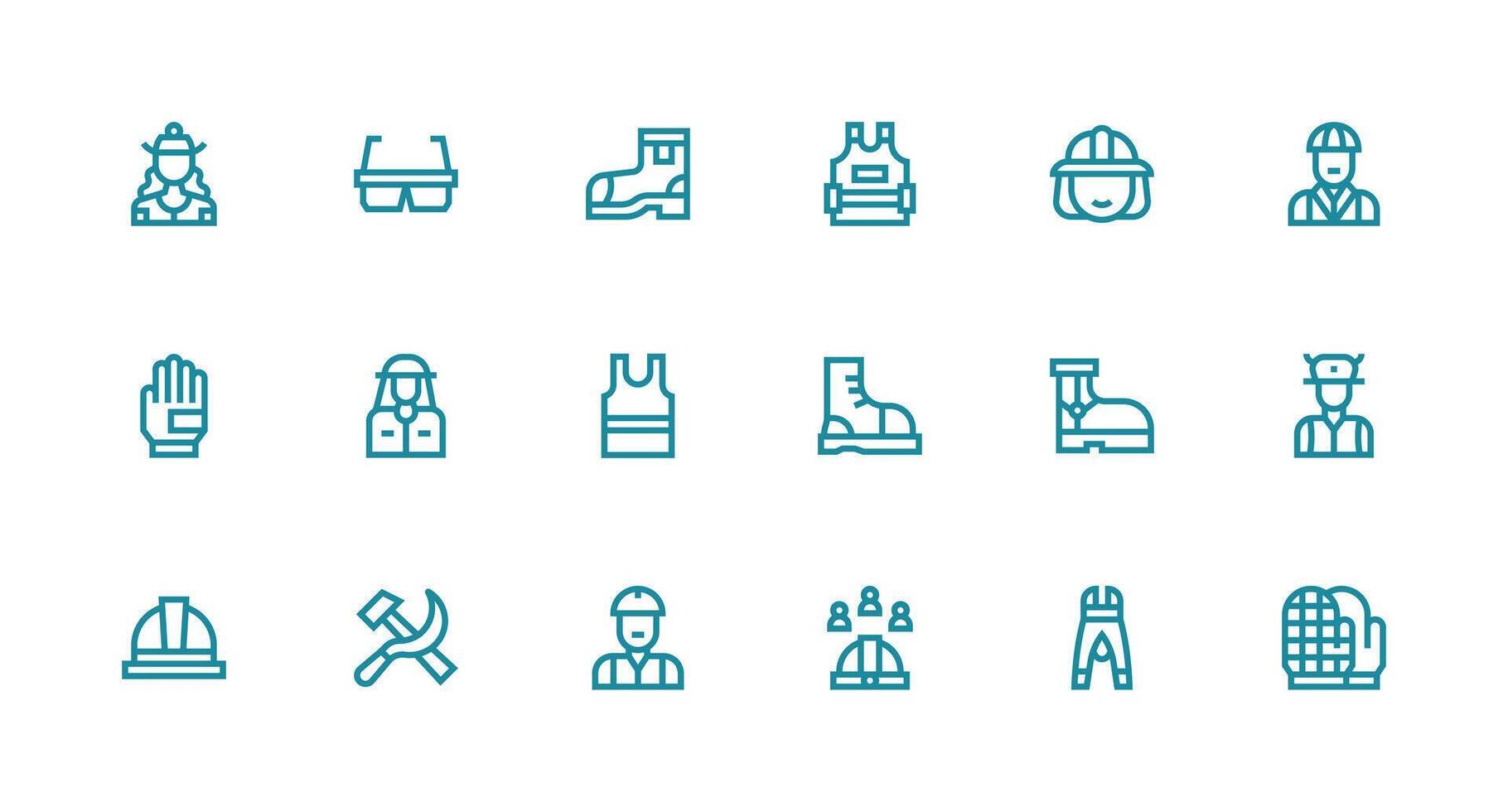 18 Icons for Labor in Strong Stroke Line Format Web Icon Collection vector