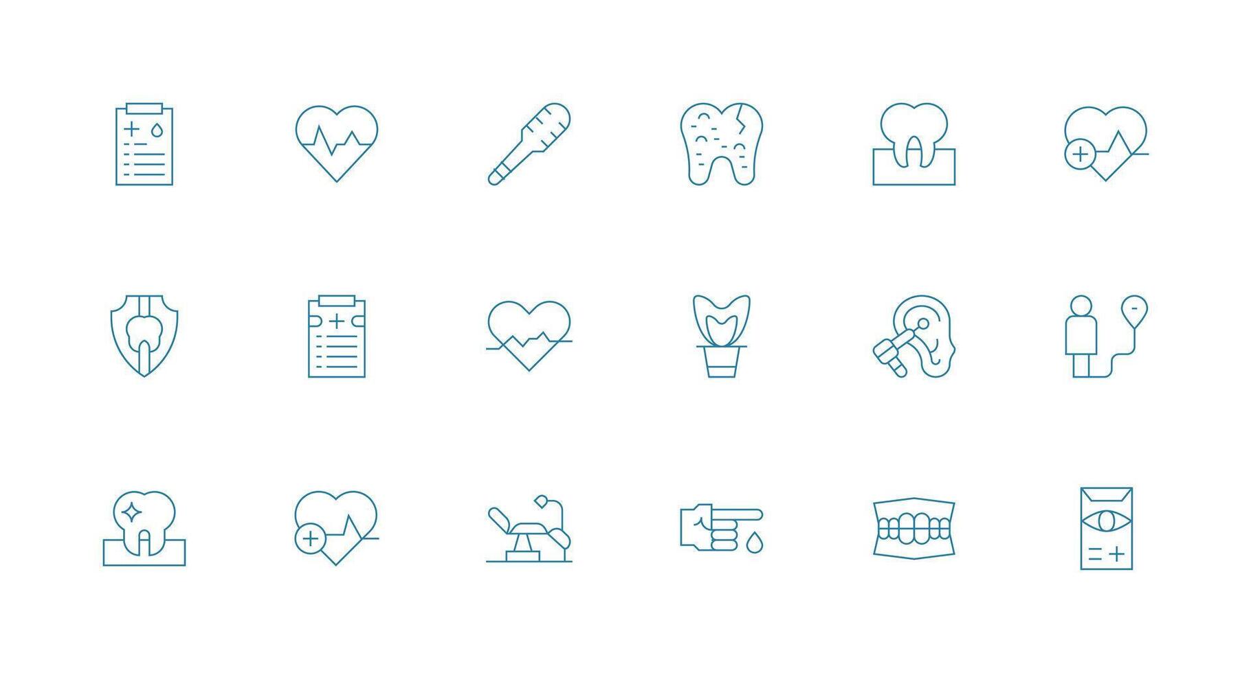 Minimal Line Icons from Checkup Set with 18 Vectors Universal Icon Pack