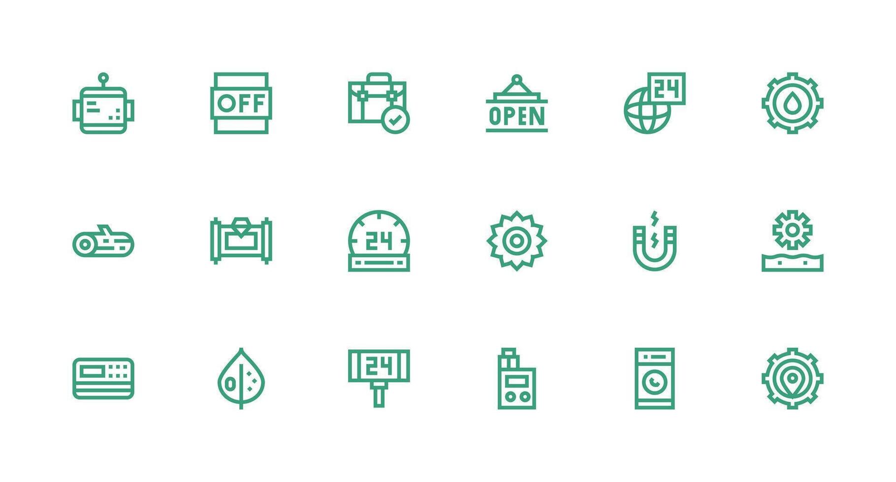 Operational featuring 18 Icons in Strong Stroke Line Design Pixel Perfect Icon Set vector