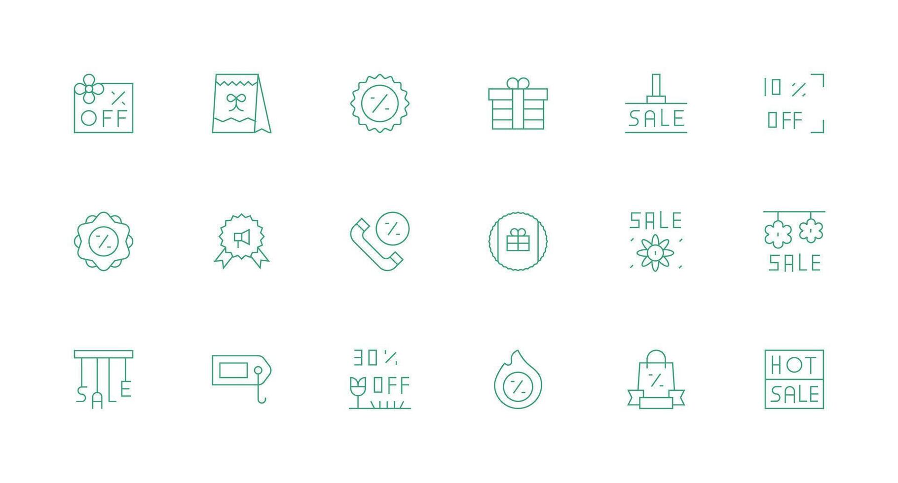 Minimal Line Icons from Special Offer Set with 18 Vectors Neatly Designed Icons for Web Platforms