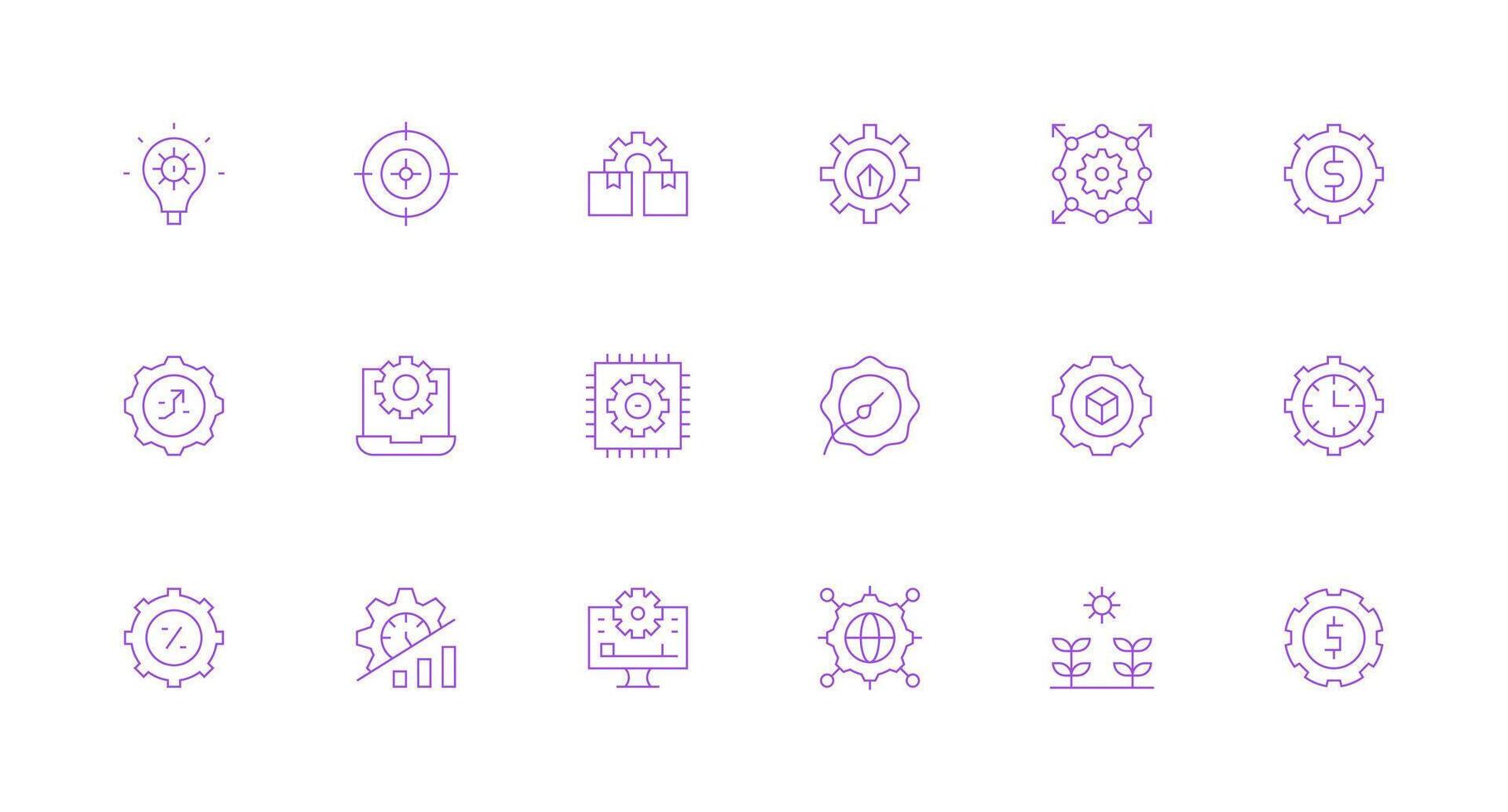 18 Minimal Line Icons for Optimization Graphics App Icon Pack vector