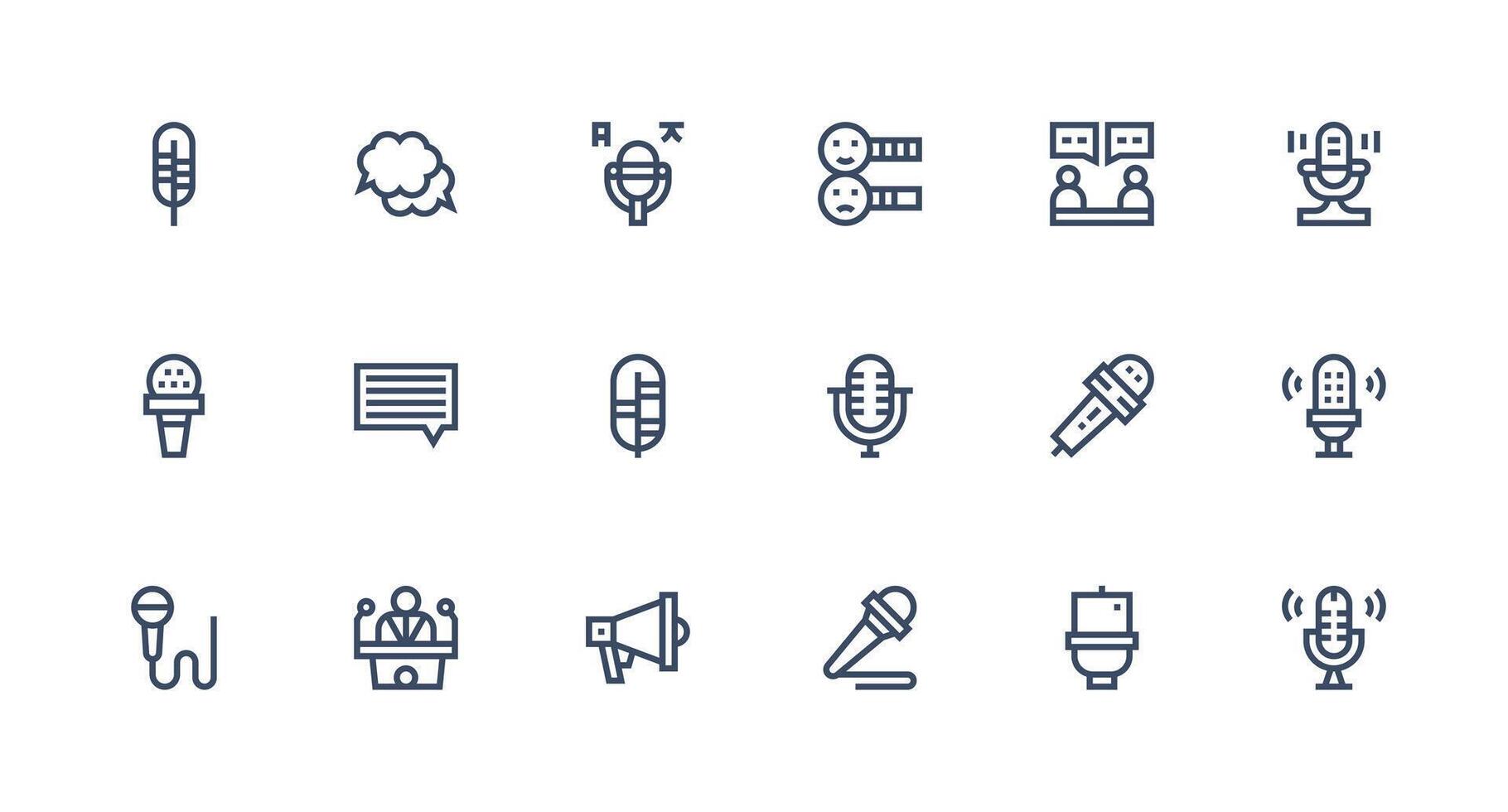 Strong Stroke Line Icons from Commentary Set with 18 Vectors Reliable Icons for All Interfaces