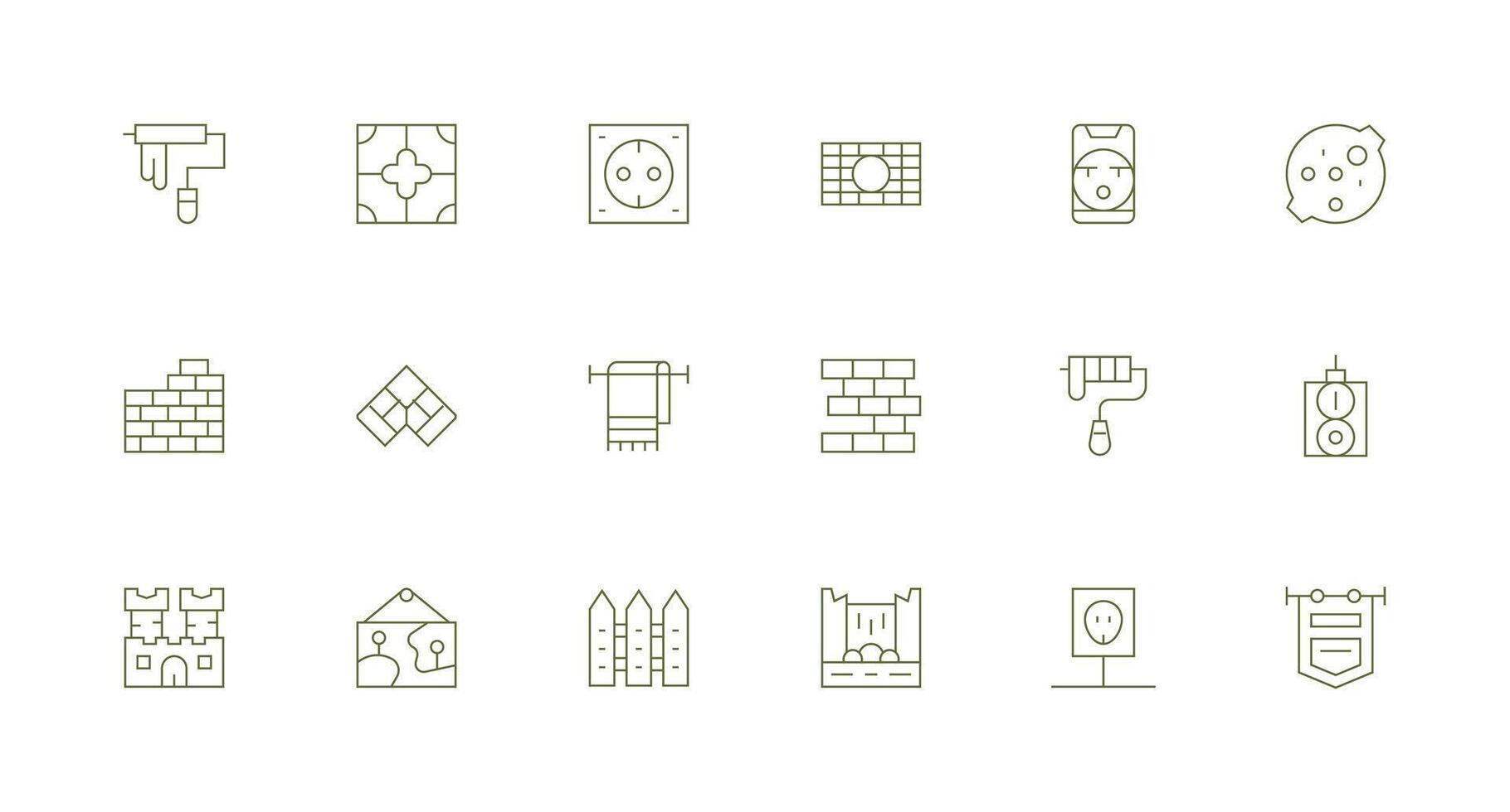 Minimal Line Icons from Wall Set with 18 Vectors Icon Set for Web