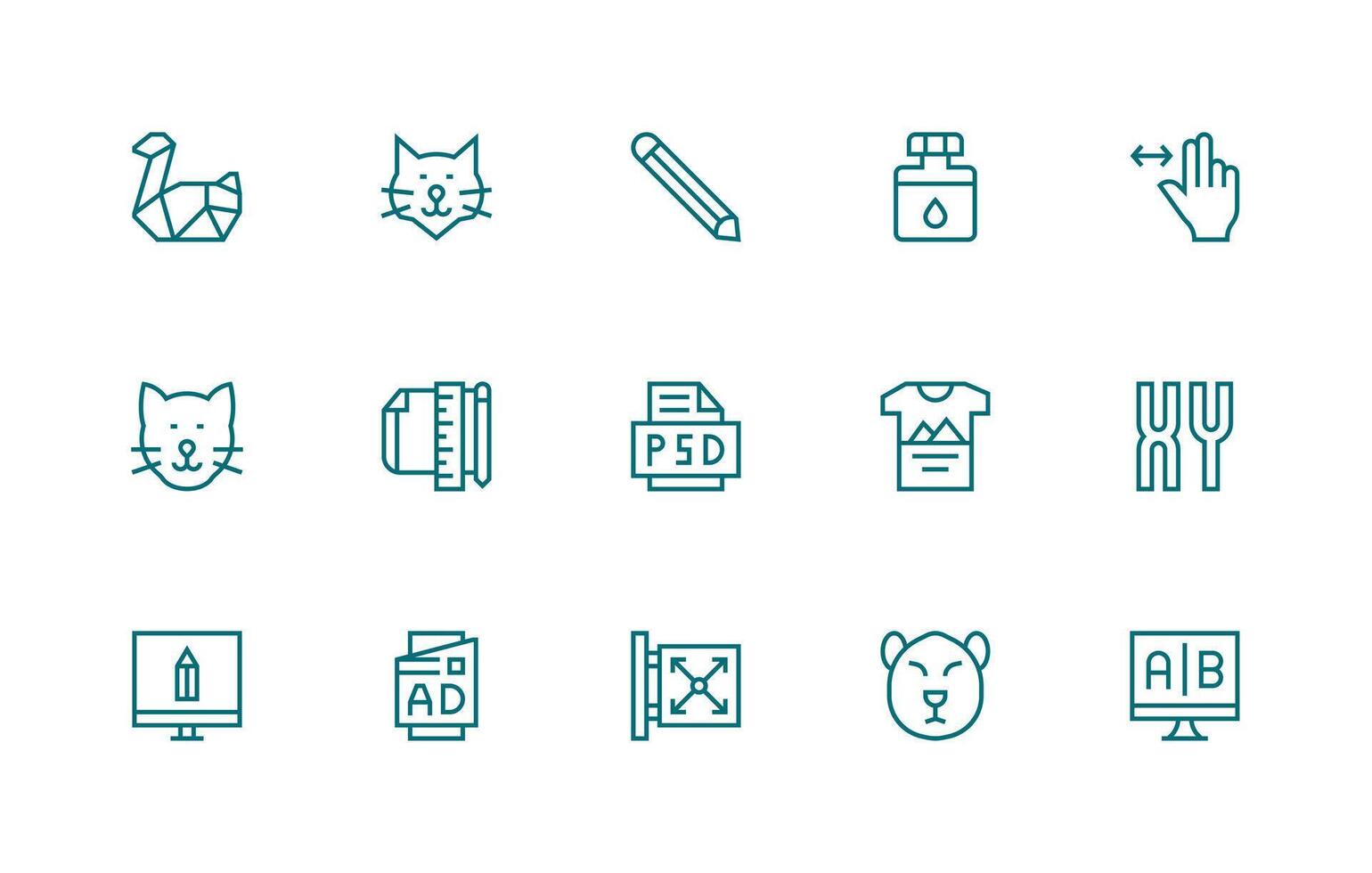 Graphic Design Icon Collection with 15 Regular Line Designs Digital Product Icons for Fast Delivery vector