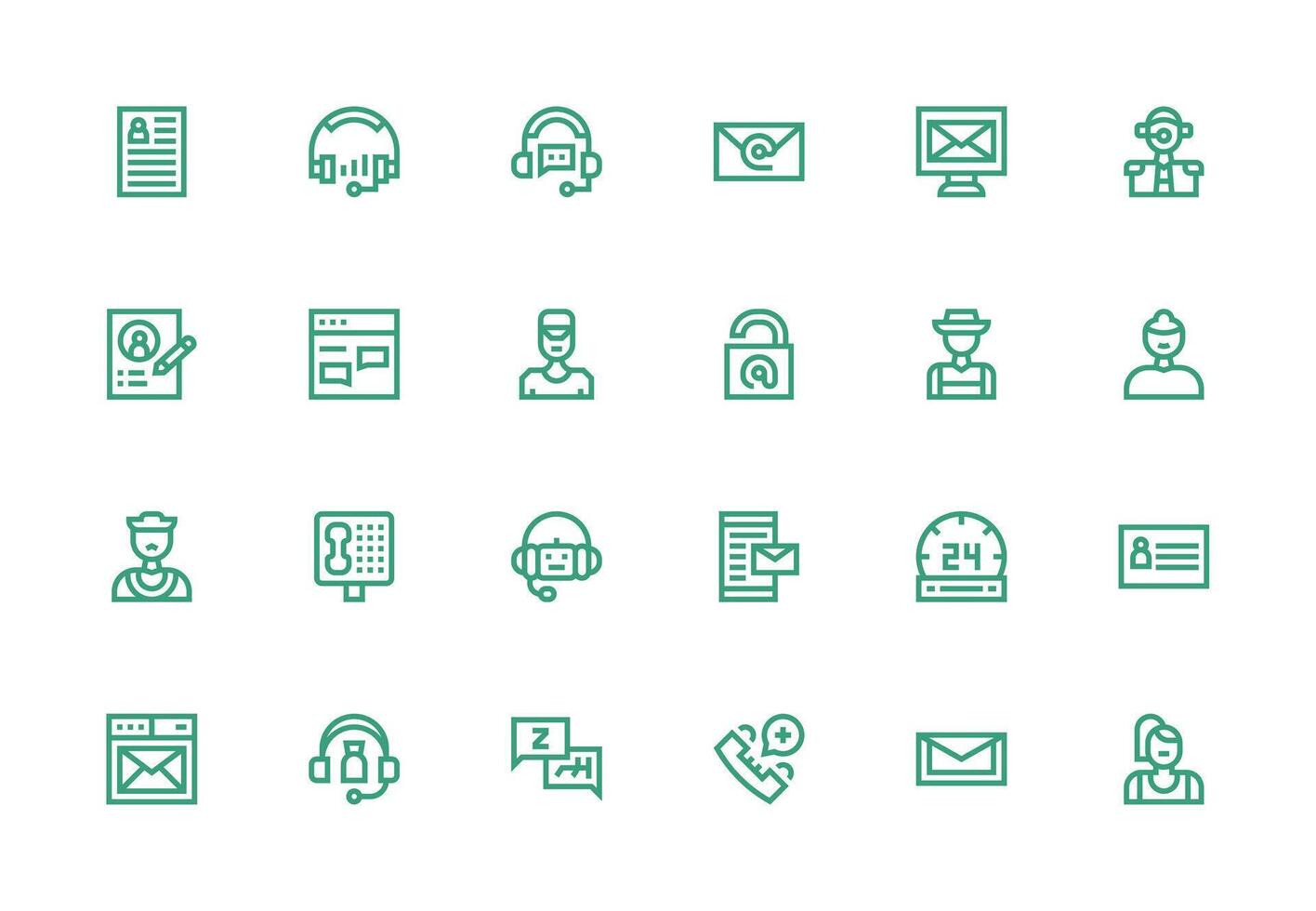 Contact featuring 24 Icons in Thick Line Line Design Scalable Icons for Cross-Platform Interfaces vector
