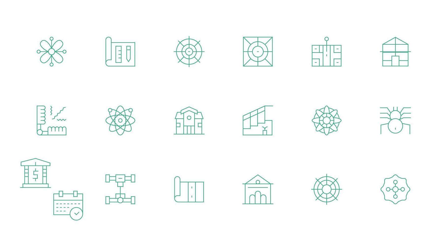 Minimal Line Icons from Schematic Set with 18 Vectors Simple Icons for Interface and Wireframes