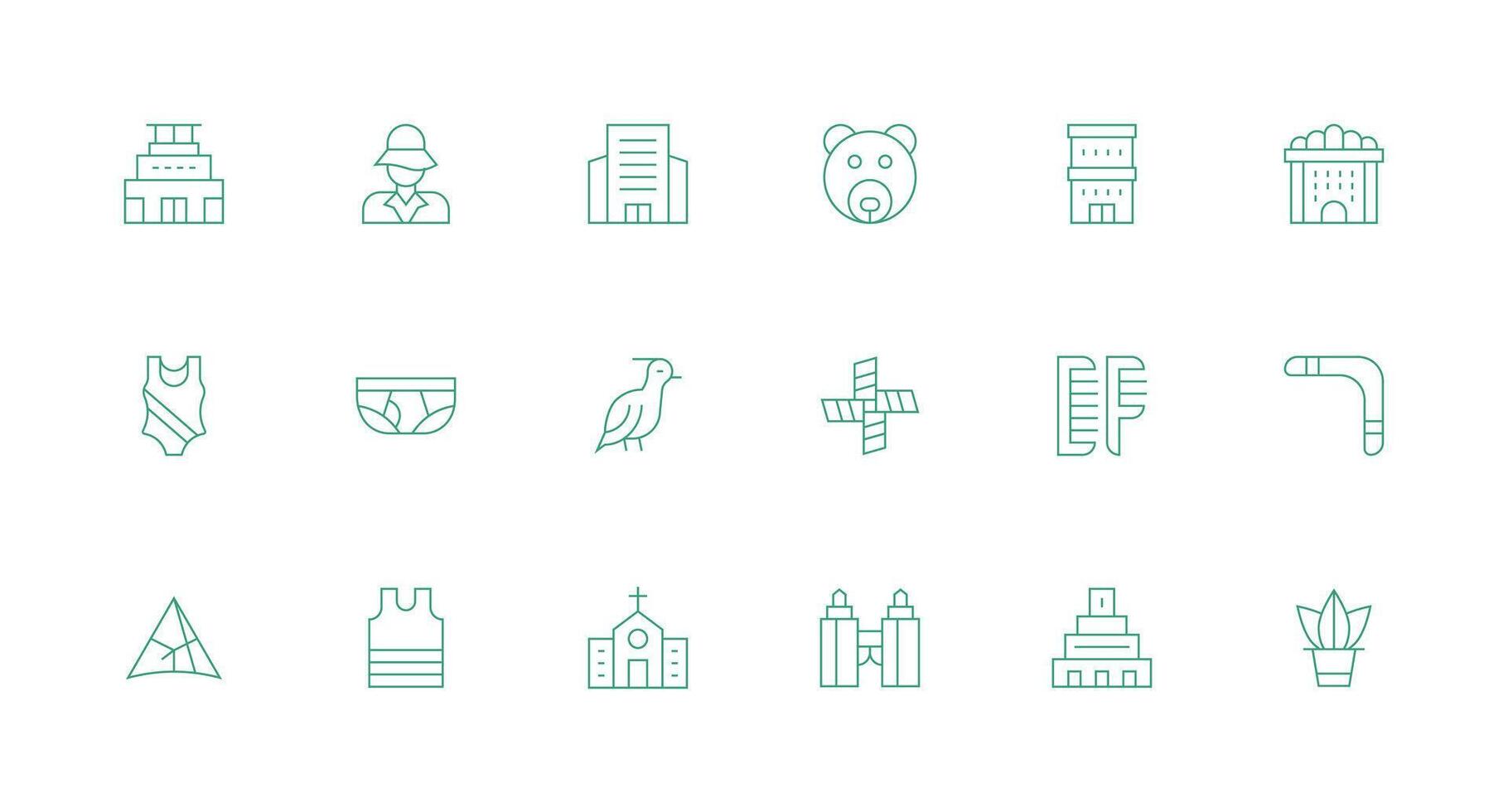 18 Minimal Line Style Icons from Lineart Collection Scalable Icons for Cross-Platform Interfaces vector
