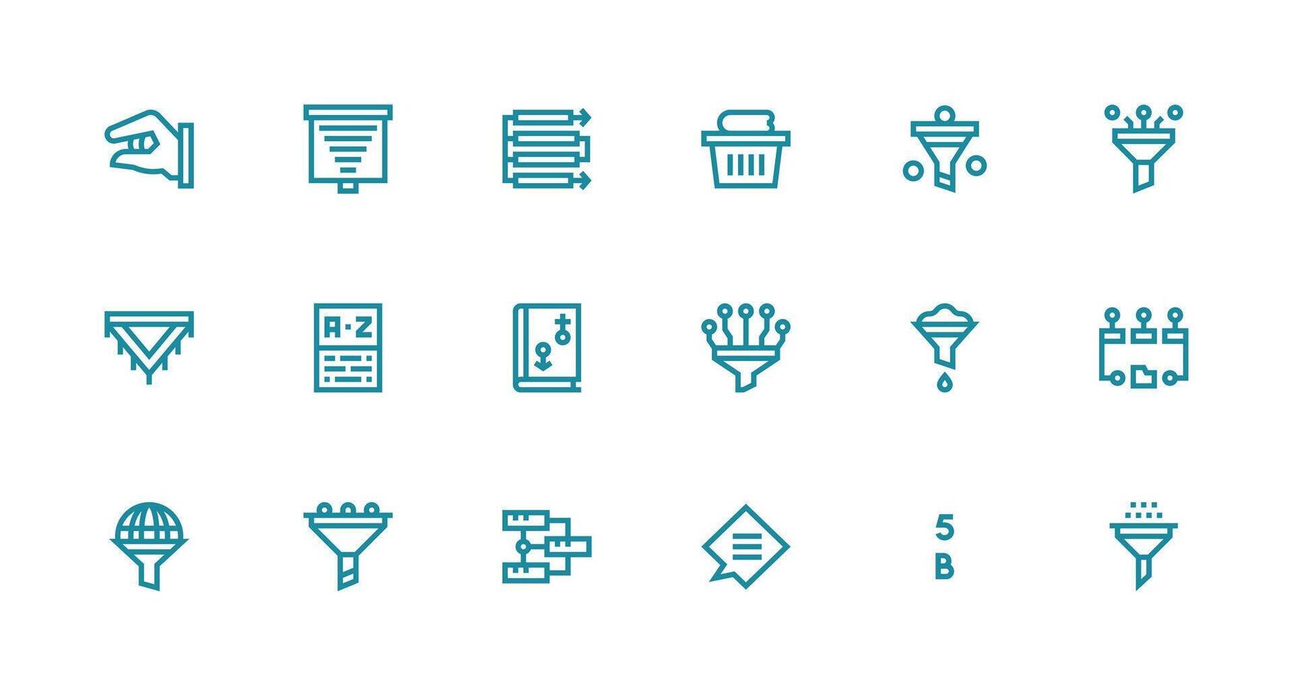 Sorting featuring 18 Icons in Strong Stroke Line Design Quick Access Icons for UI Development vector
