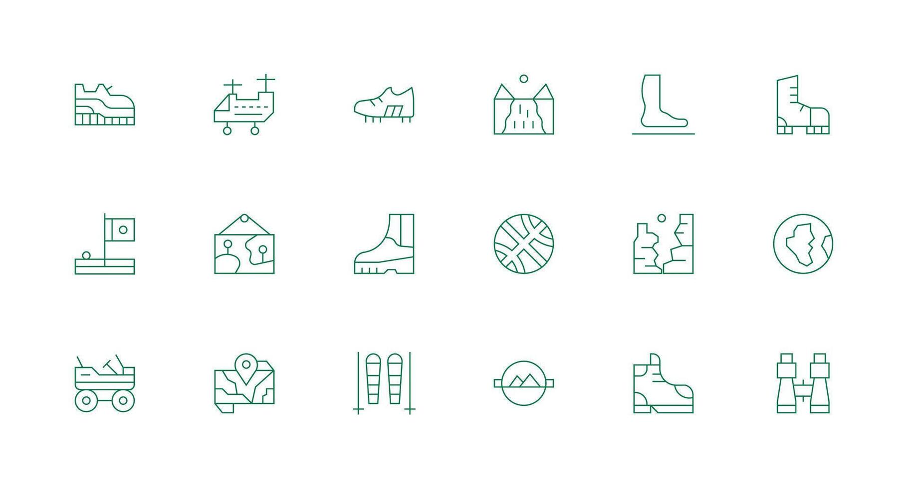 18 Icons for Terrain in Minimal Line Format Detailed Icon Collection for Design Systems vector