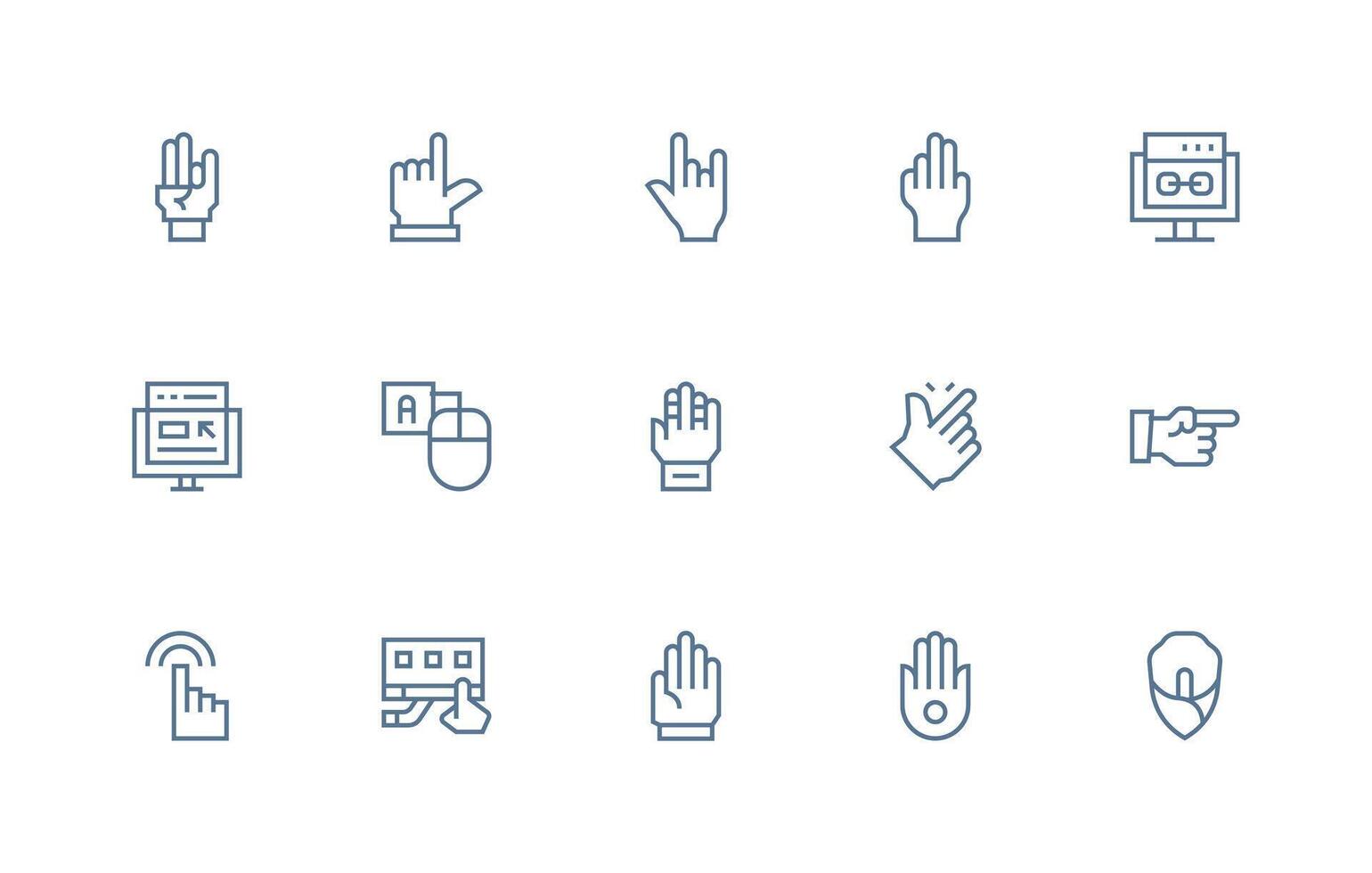 Click Set with 15 Regular Line Icons Interface Icons for Daily Use vector