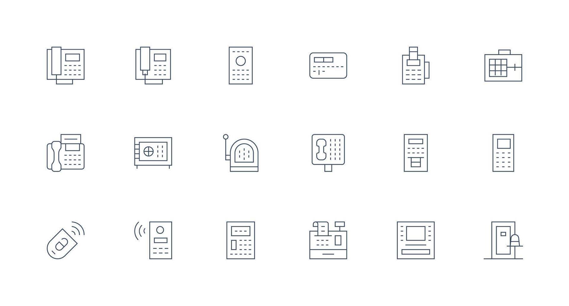 Minimal Line Icons from Keypad Set with 18 Vectors Dashboard Icon Series