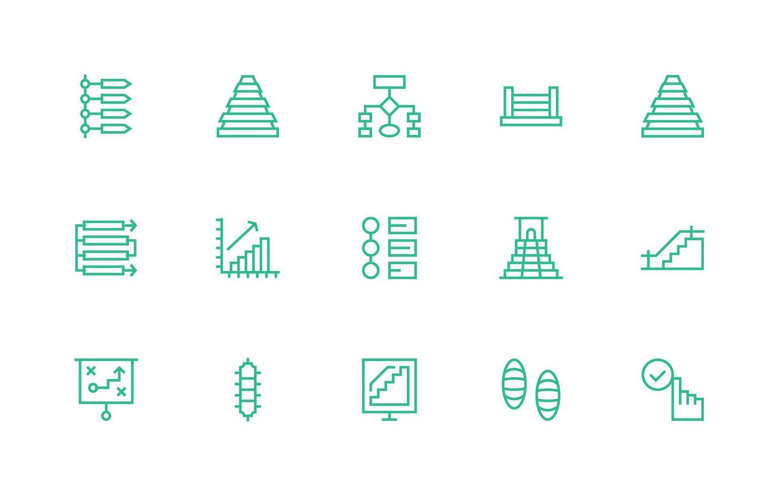 15 Regular Line Vectors for Steps Theme UI Icon Set