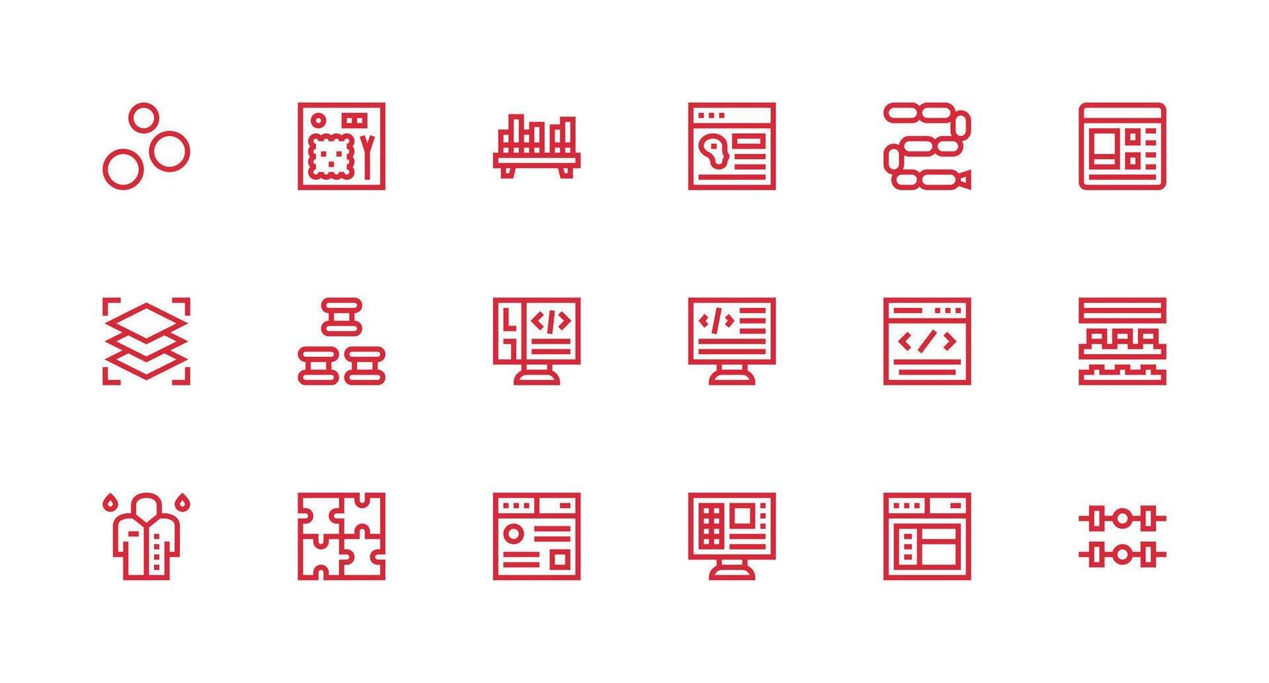 Elements Design Icons featuring 18 in Strong Stroke Line Style Web and App Icon Pack Collection vector