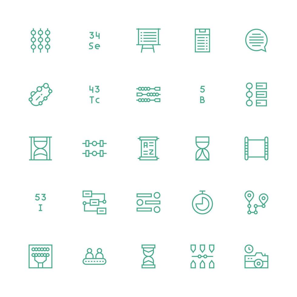 25 Medium Stroke Outline Designs for Sequence Icons Neutral Style Icons for Any Project vector