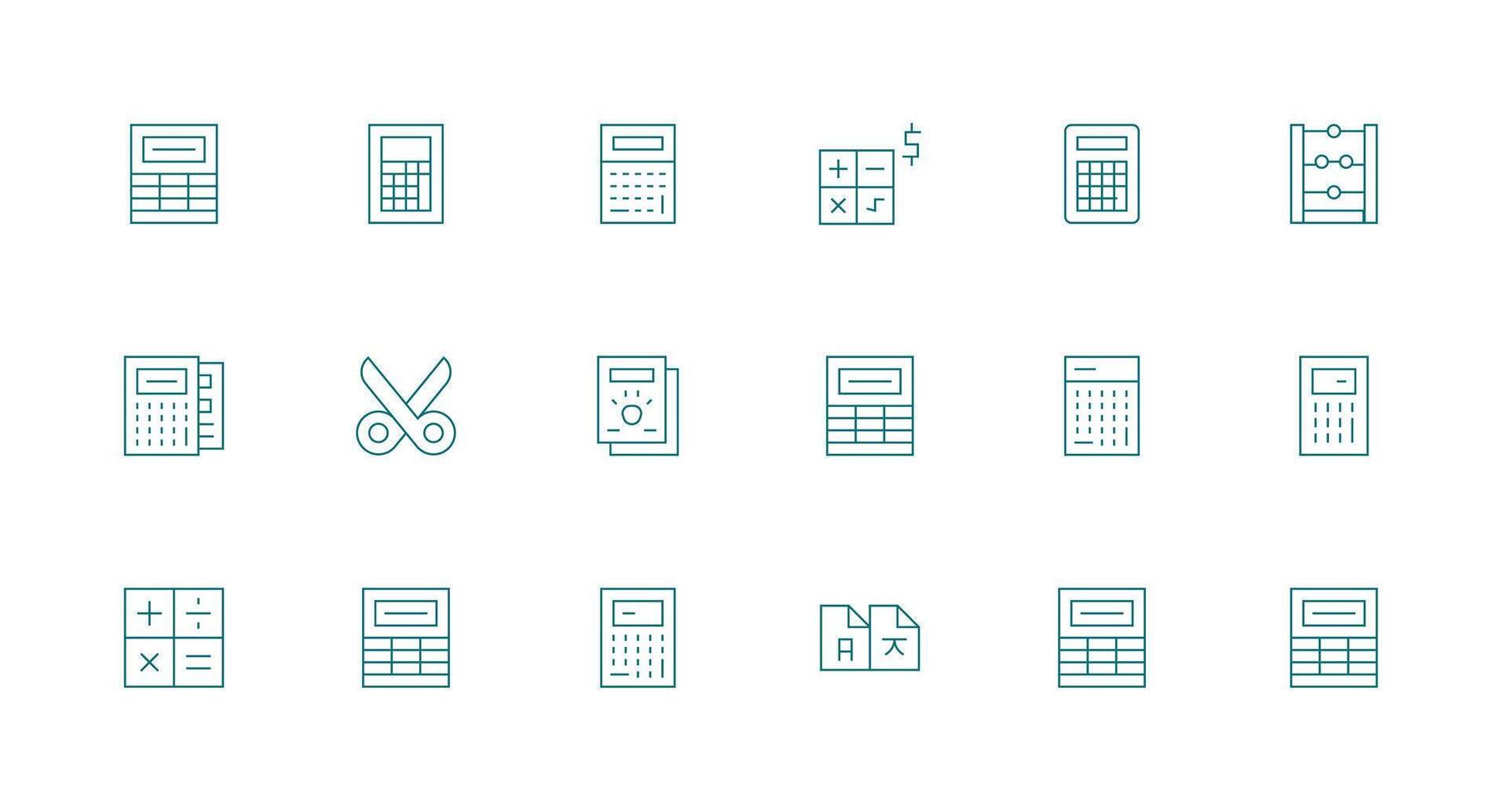 mínimo línea íconos desde dividir conjunto con 18 vectores ui icono conjunto