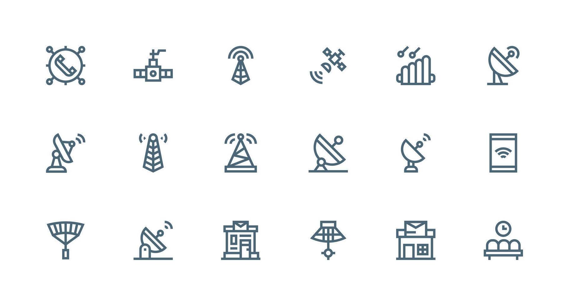 Strong Stroke Line Icons from Reception Set with 18 Vectors Functional Icon Series