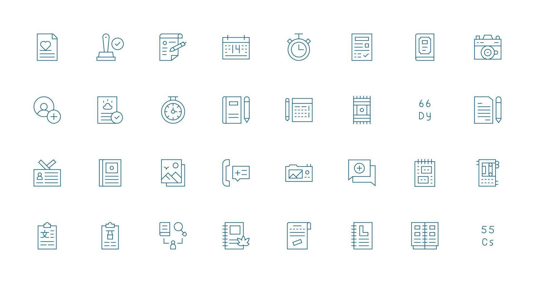 32 Thin Line Icons for Record Graphics Neutral Style Icons for Any Project vector