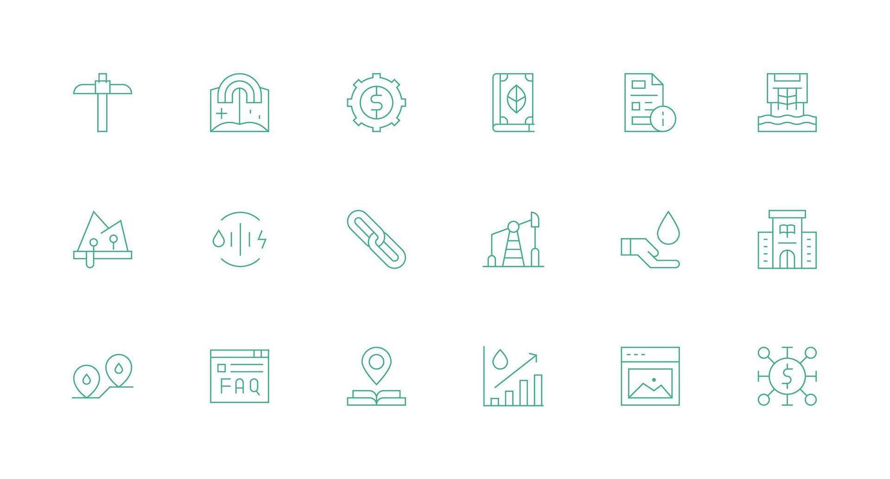 Minimal Line Icons from Resource Set with 18 Vectors Organized Glyph Icons for Fast Design